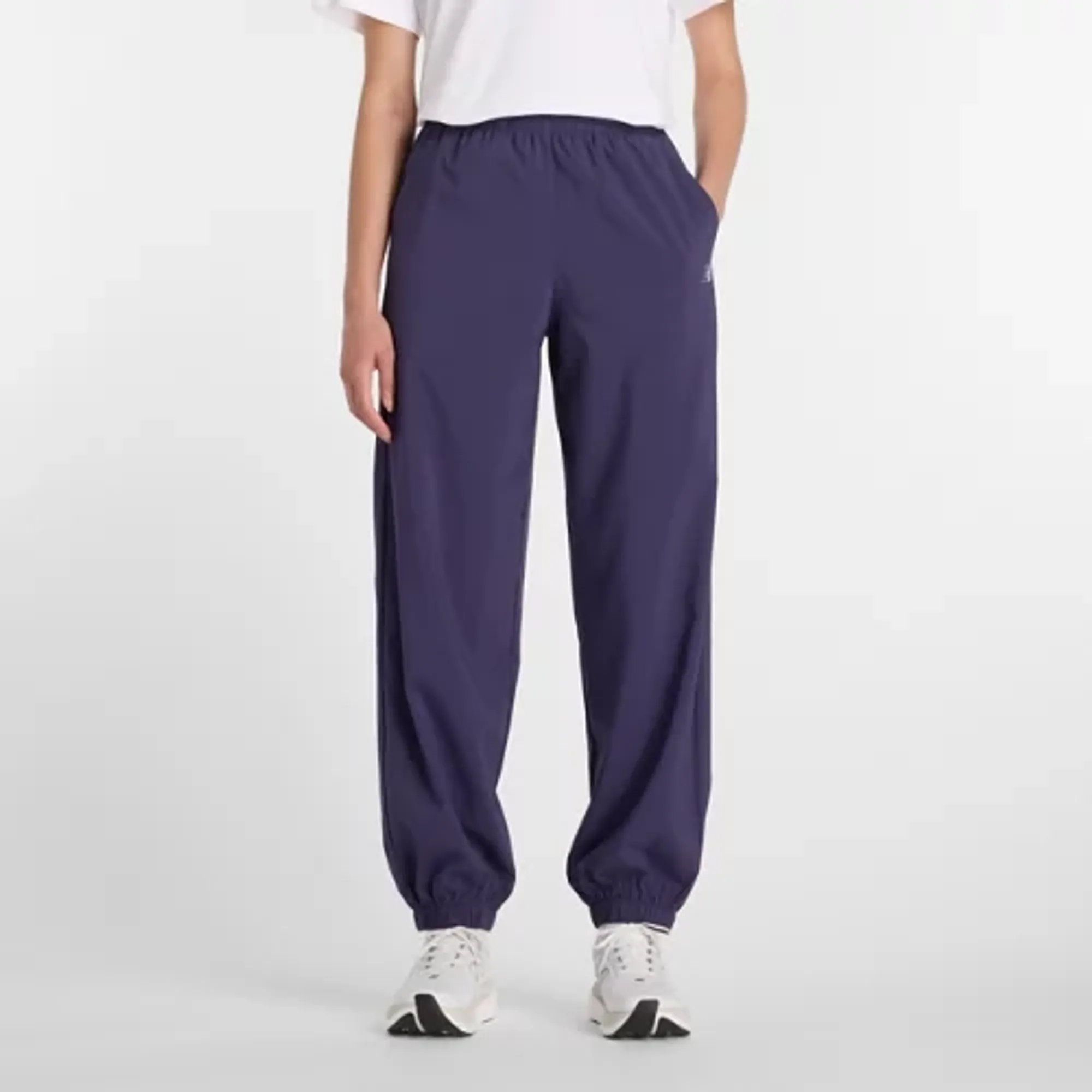 New Balance Women's Sport Woven Pant in Purple Polywoven