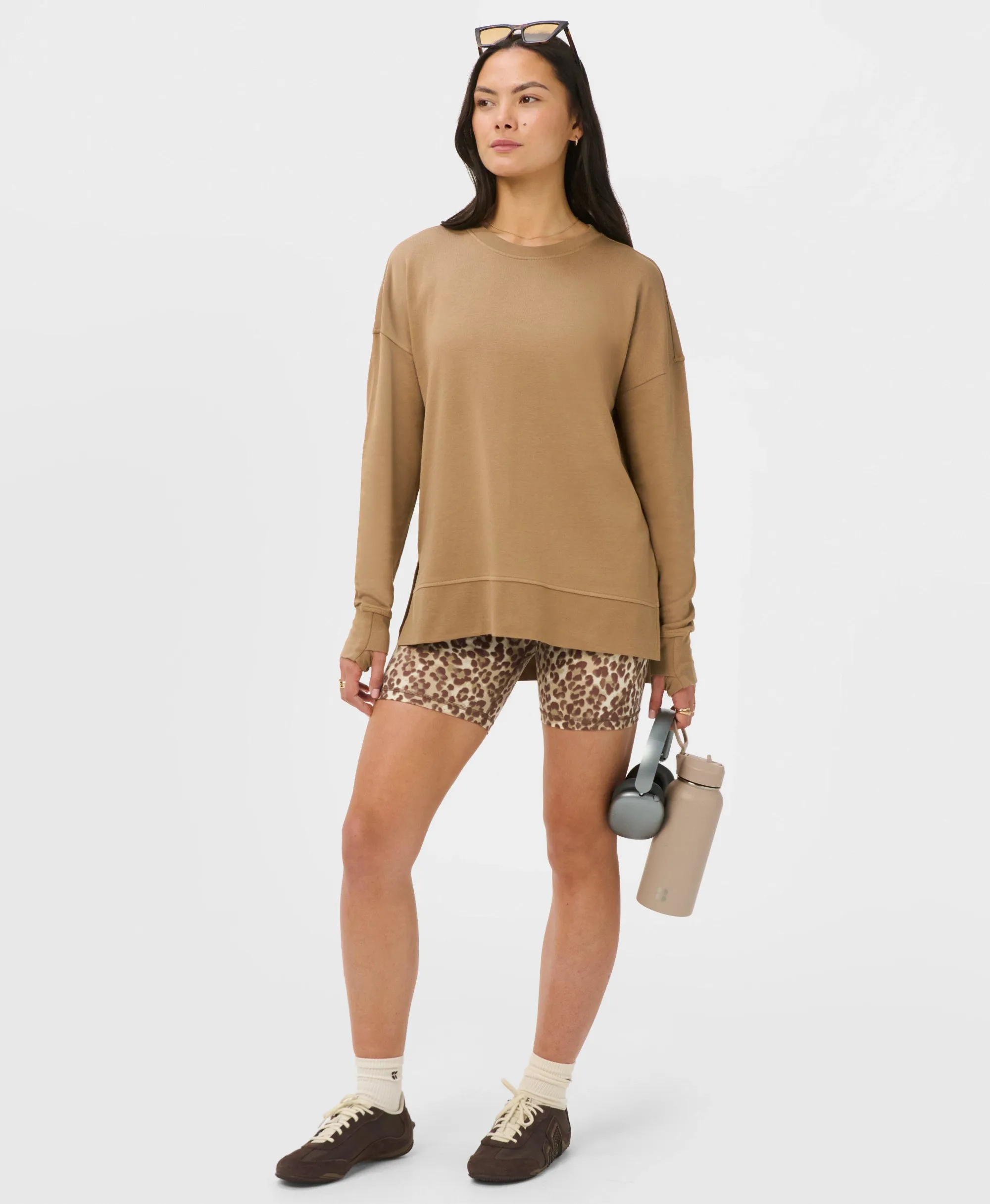 Sweaty Betty After Class Longline Sweatshirt, Neutral, Women's XXS