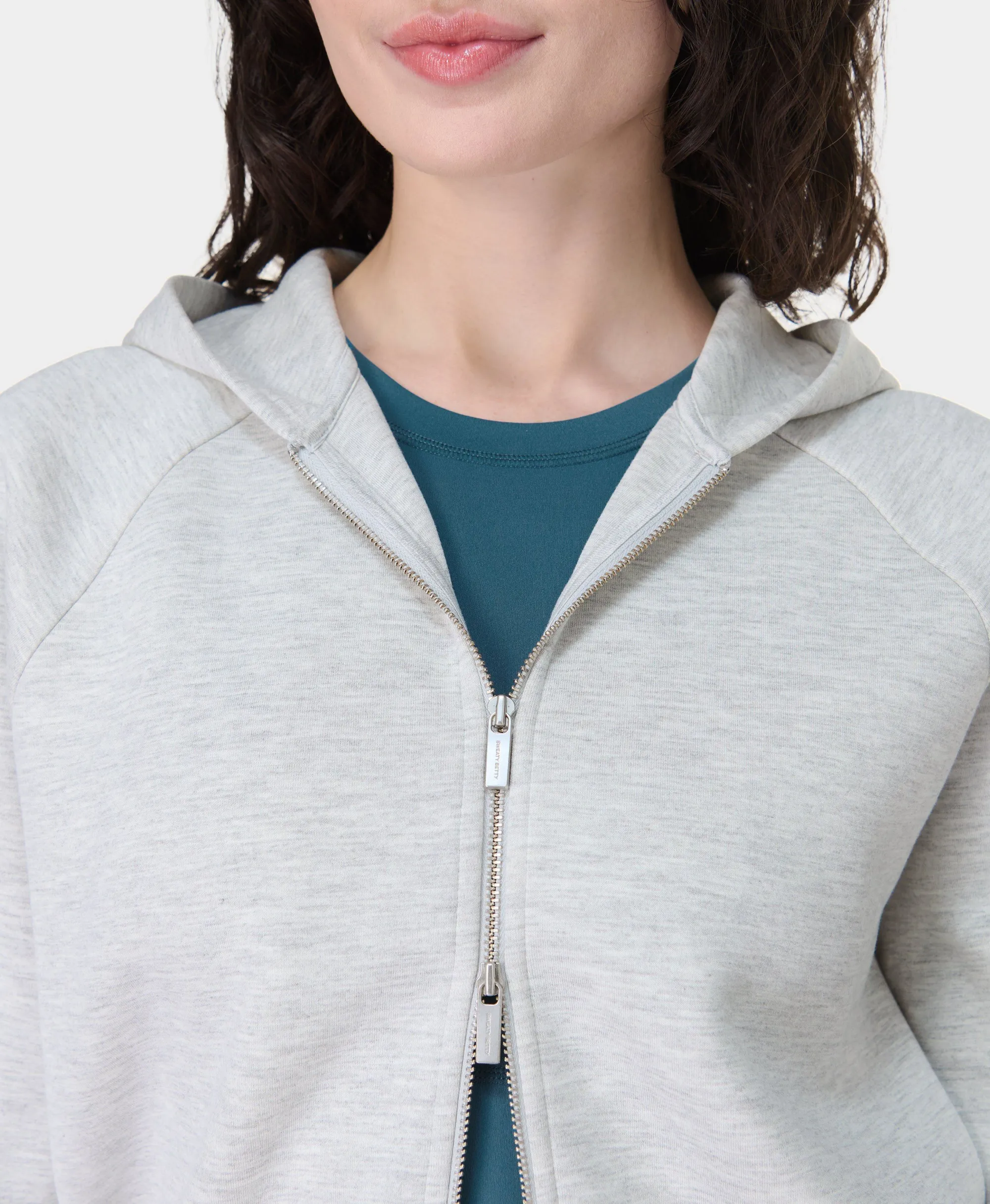 Sweaty Betty Wind Down Zip Up Hoodie, Grey, Women's XL