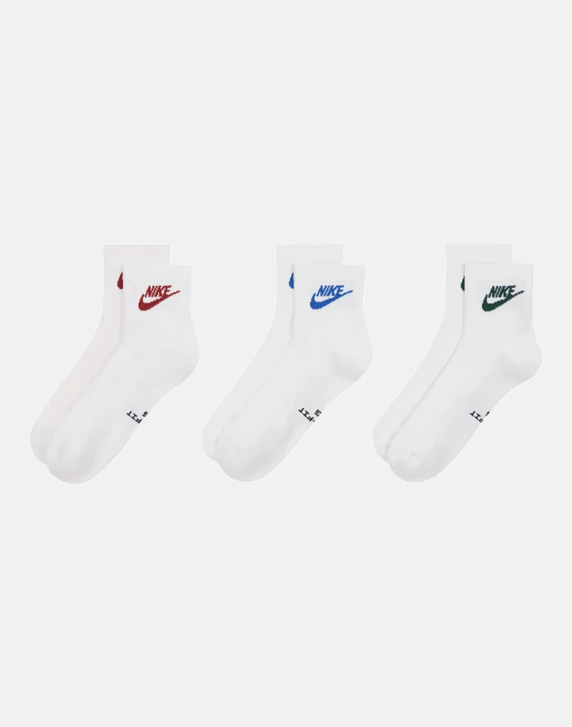 Nike Everyday Elevated 3-Pack Ankle Sock in Cream
