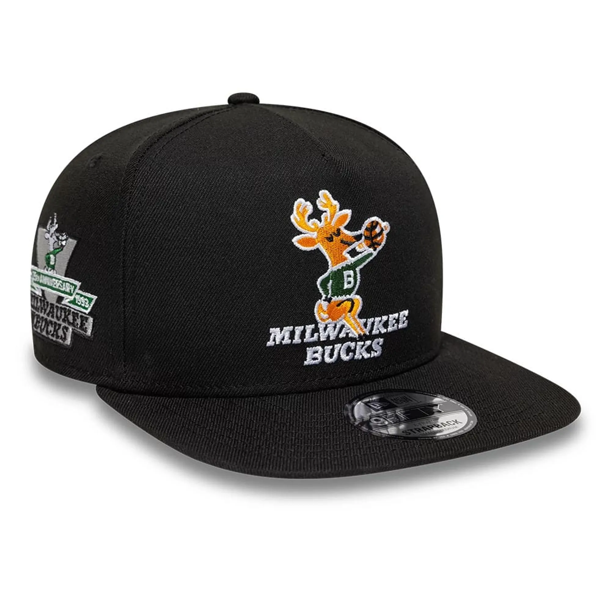 Bucks NBA Hardwood Classic Black 9FIFTY A-Frame Snapback Adjustable Cap New Era Cap adult unisex