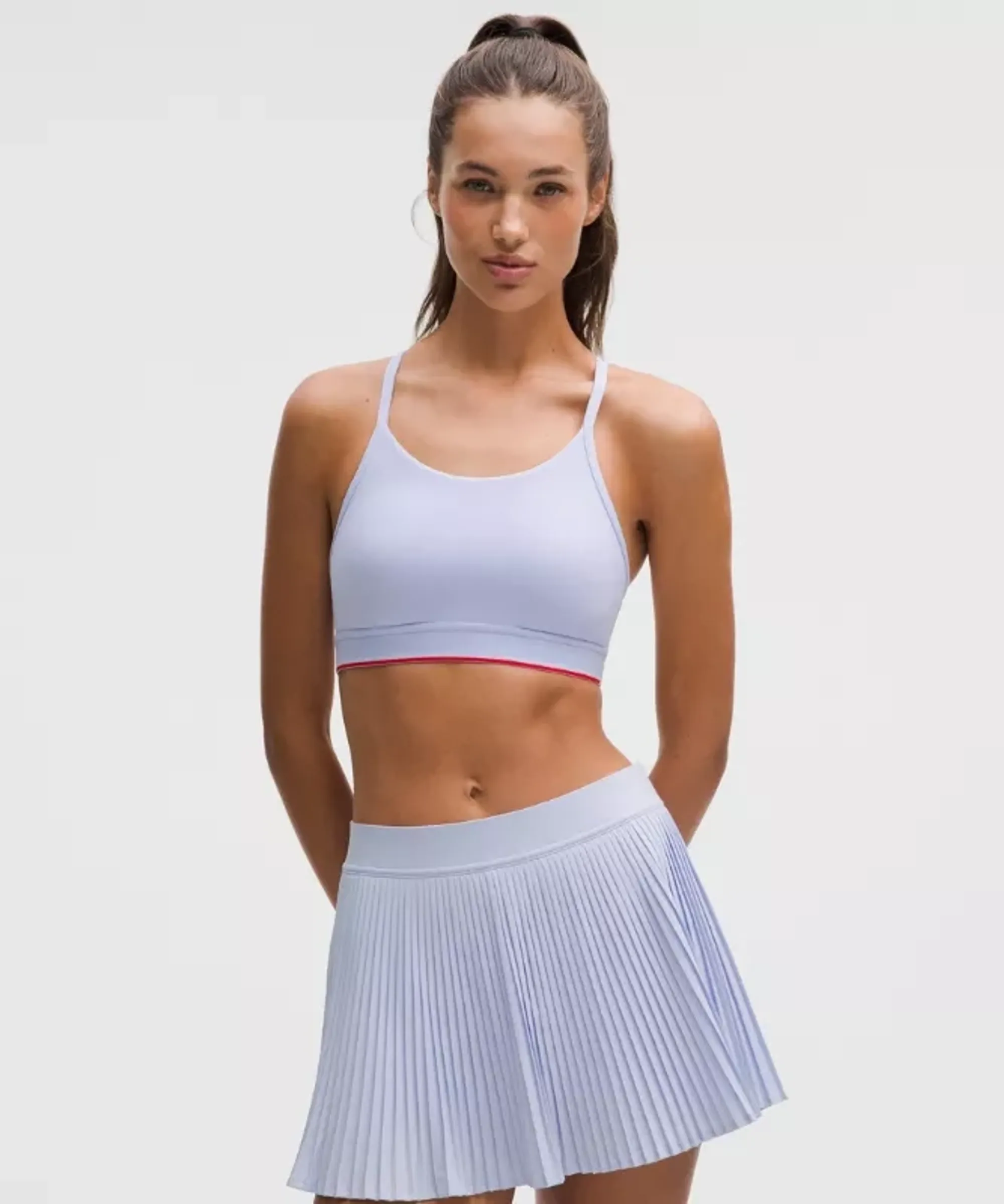 lululemon – Women's Flow Y Mid-Support Sports Bra Logo B/C Cup – Color Blue – Size 6