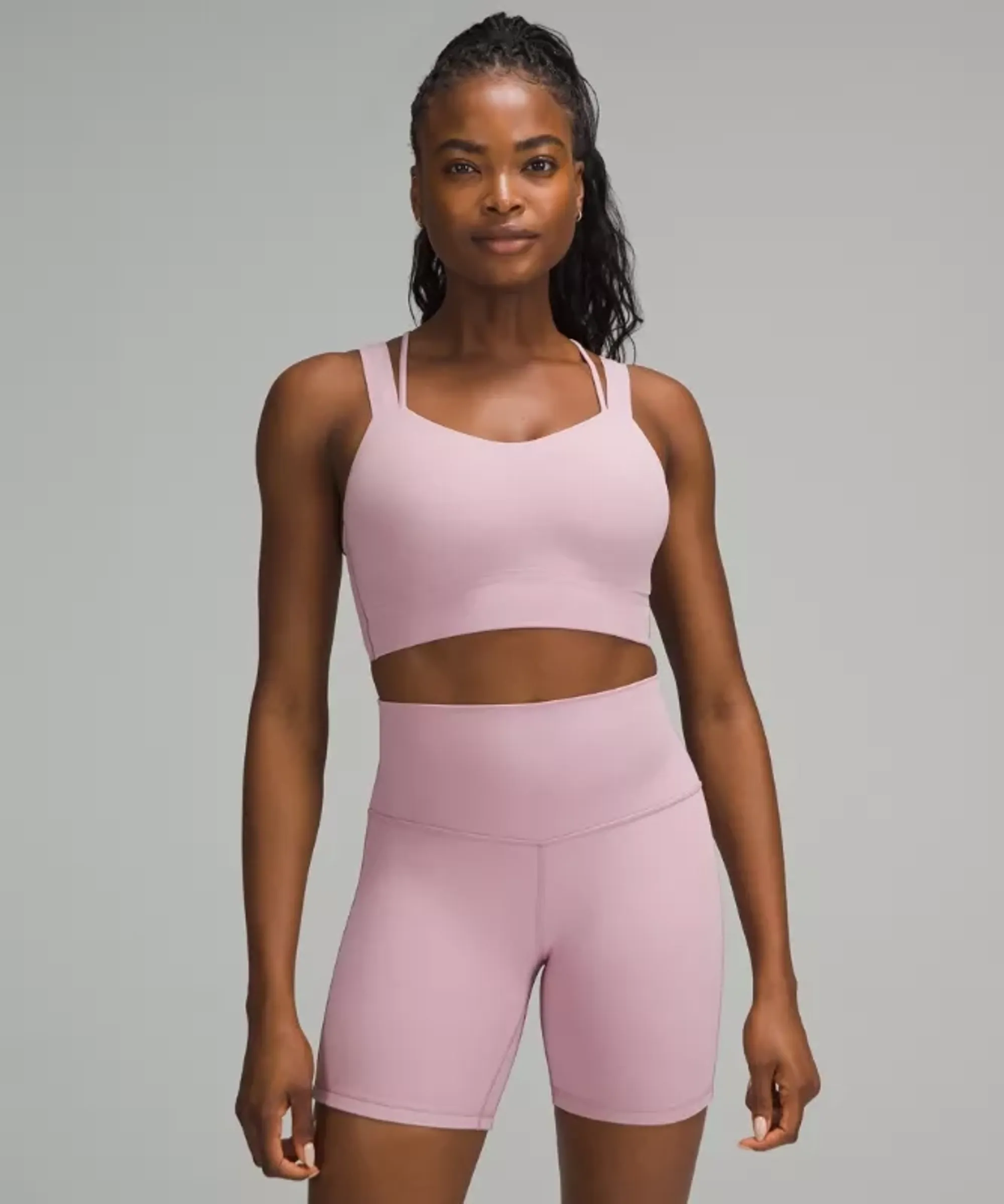 lululemon – Women's Like a Cloud Longline Sports Bra Light Support, D/DD Cup – Color Pink – Size 2