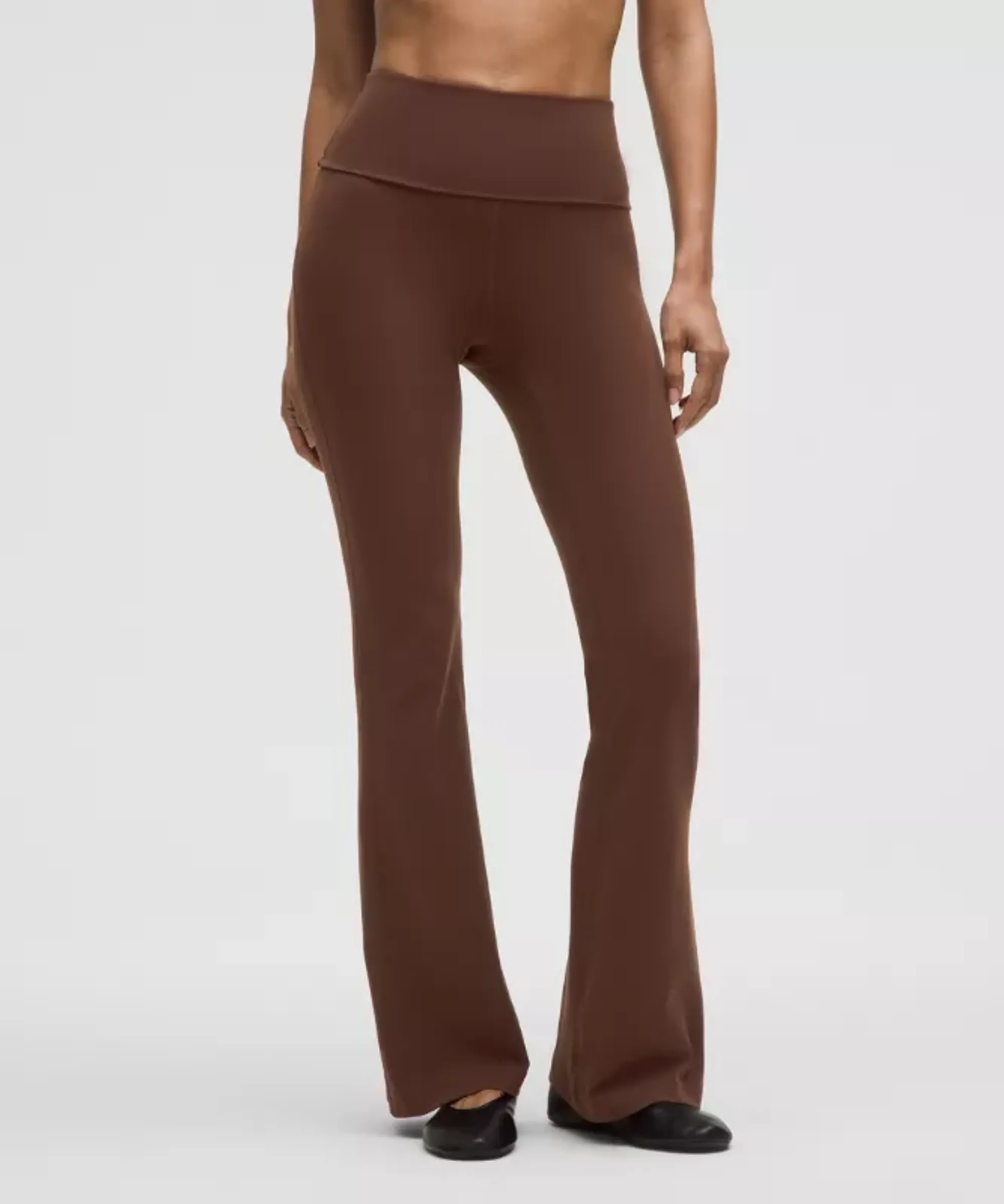lululemon – Women's Groove Nulu Foldover-Waist Flared Pants – Color Brown – Size 12