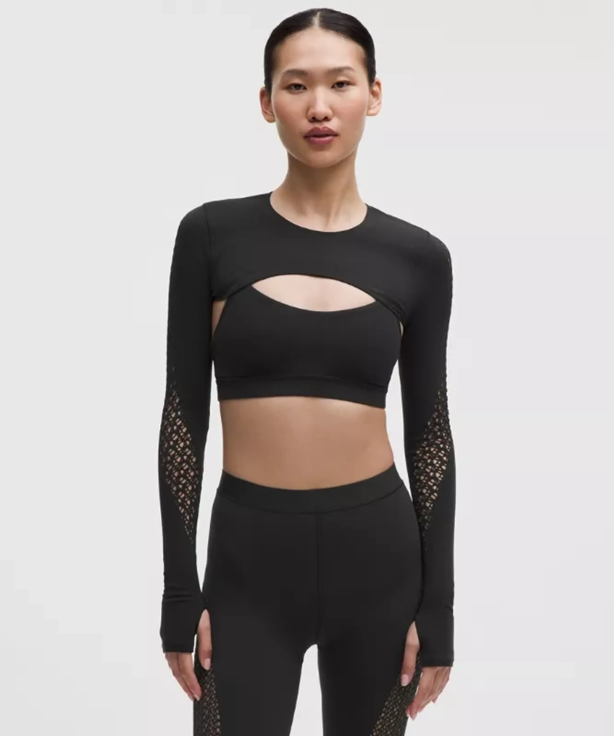 lululemon – Women's RevealKnit Interlace Long-Sleeve Shrug – Color Black – Size Medium