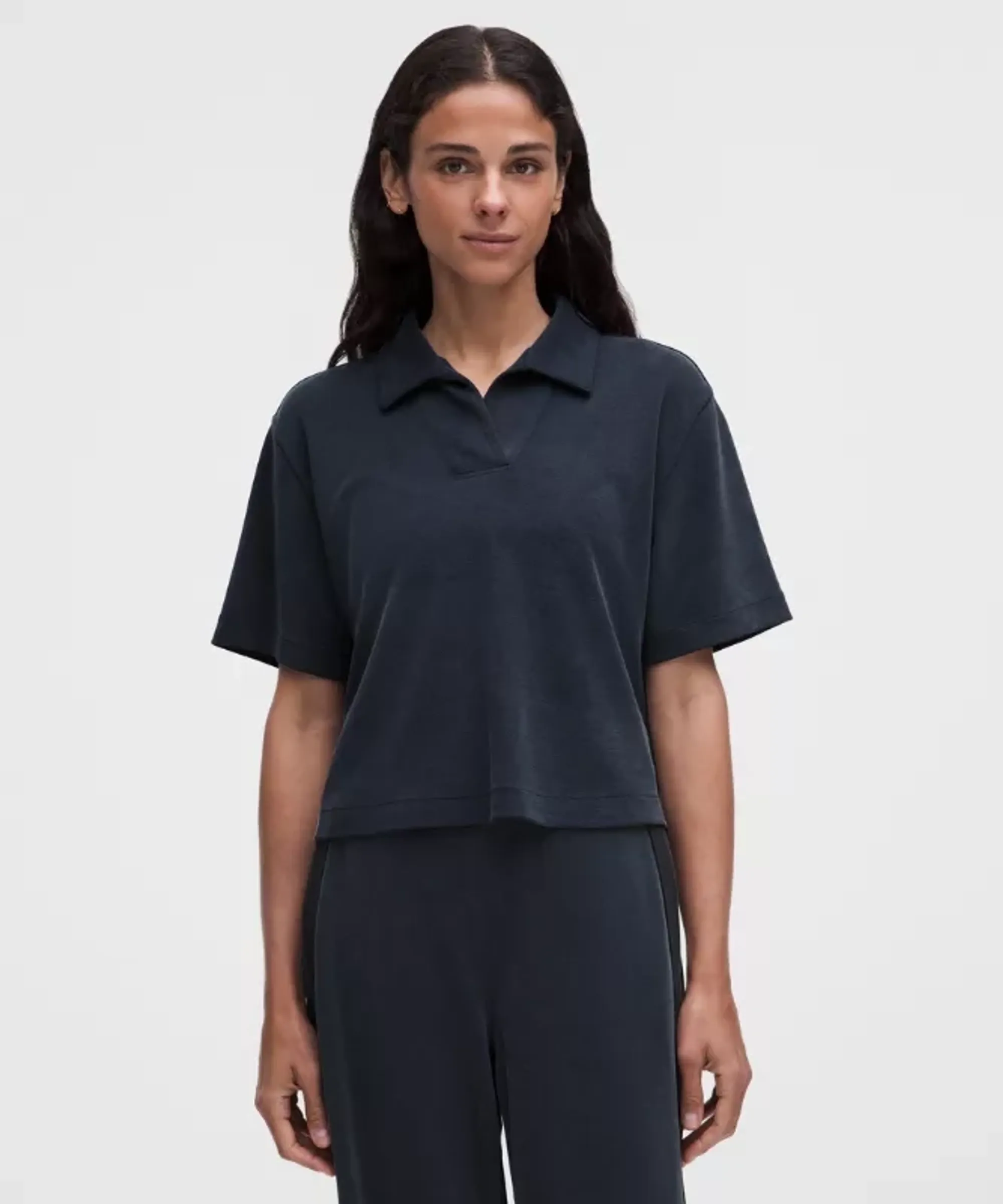 lululemon – Women's Softstreme Pique Polo Shirt – Color Black/Blue – Size XS