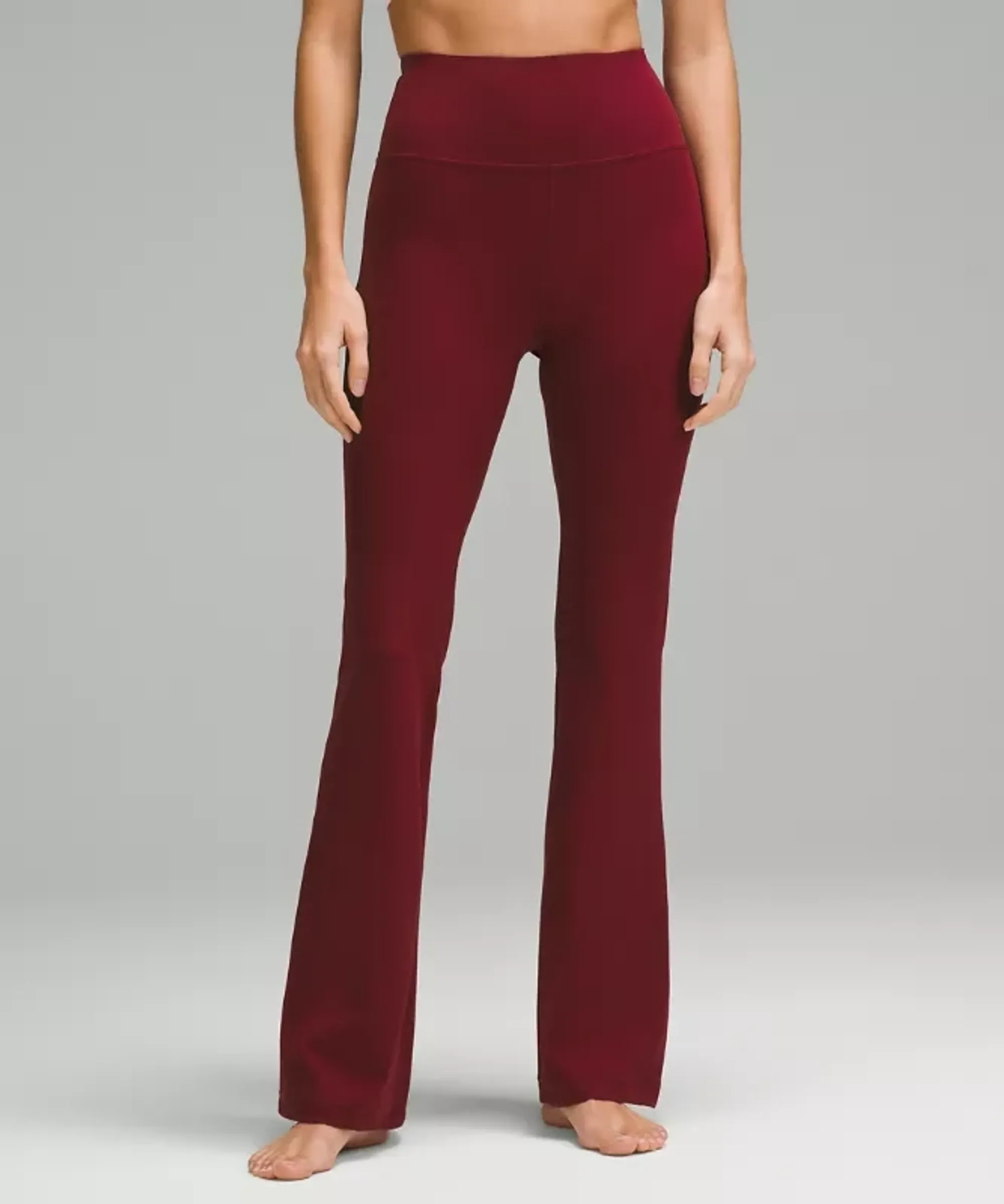 lululemon – Women's Groove Nulu Super-High-Rise Flared Pants Regular – Color Red/Burgundy – Size 14