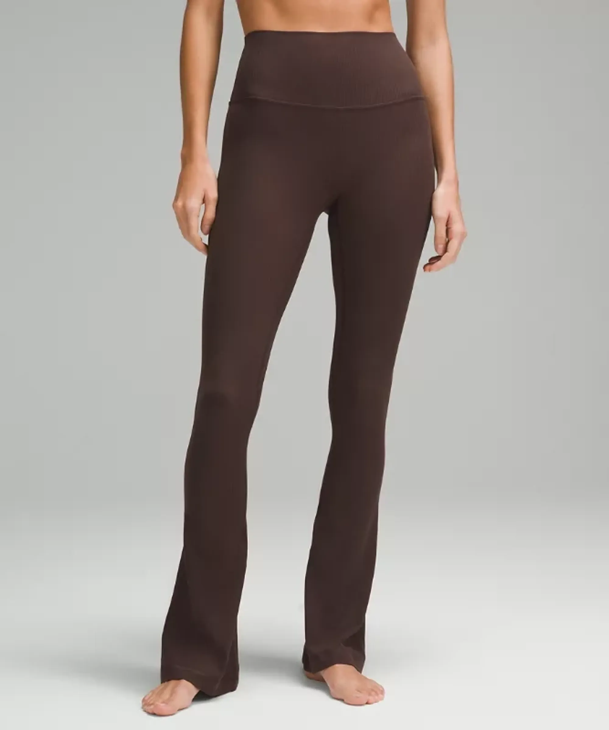 lululemon – Women's Align High-Rise Ribbed Mini-Flare Pants Extra Short – Color Brown – Size 12