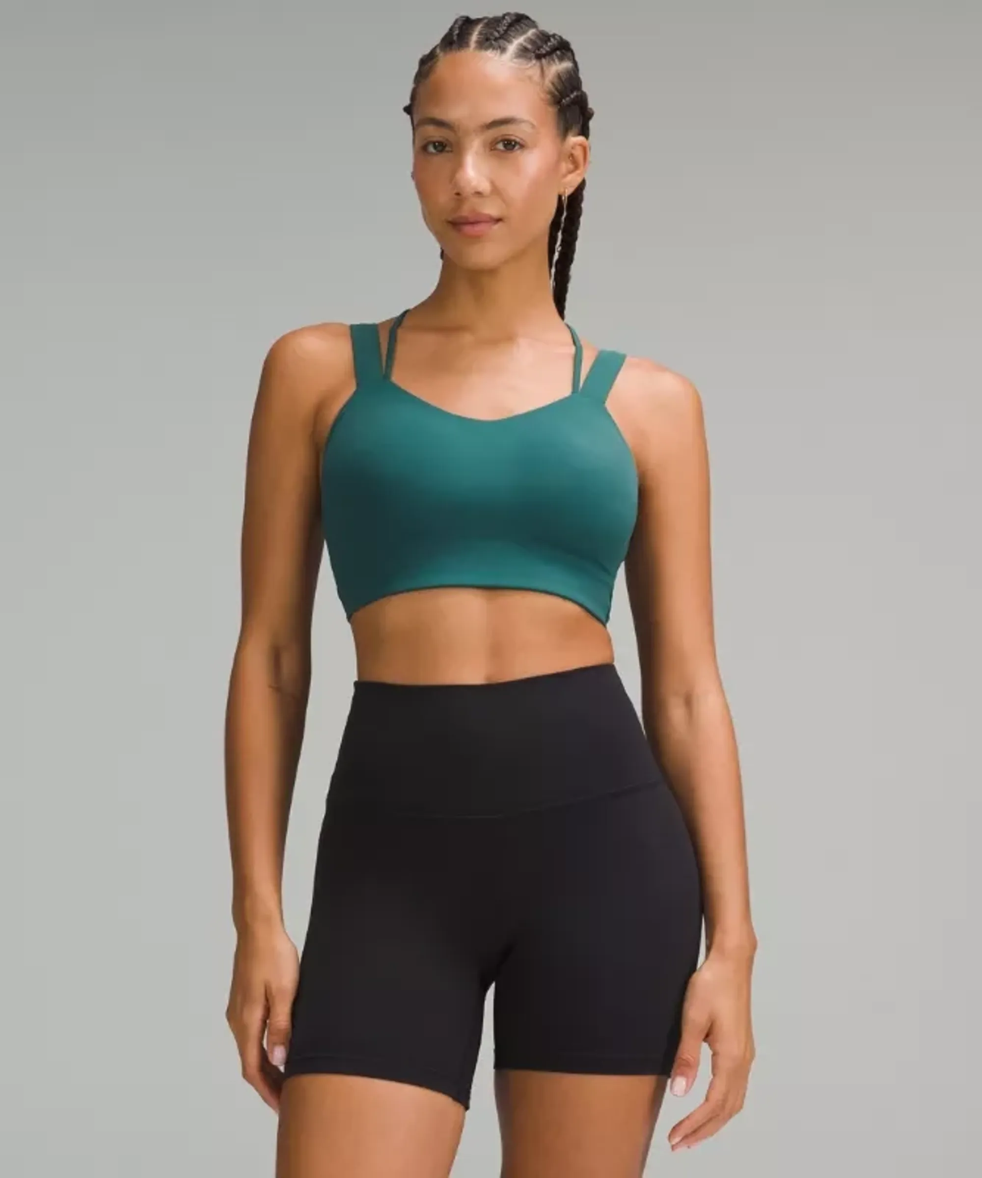 lululemon – Women's Like a Cloud Longline Sports Bra Light Support, D/DD Cup – Color Green – Size 14