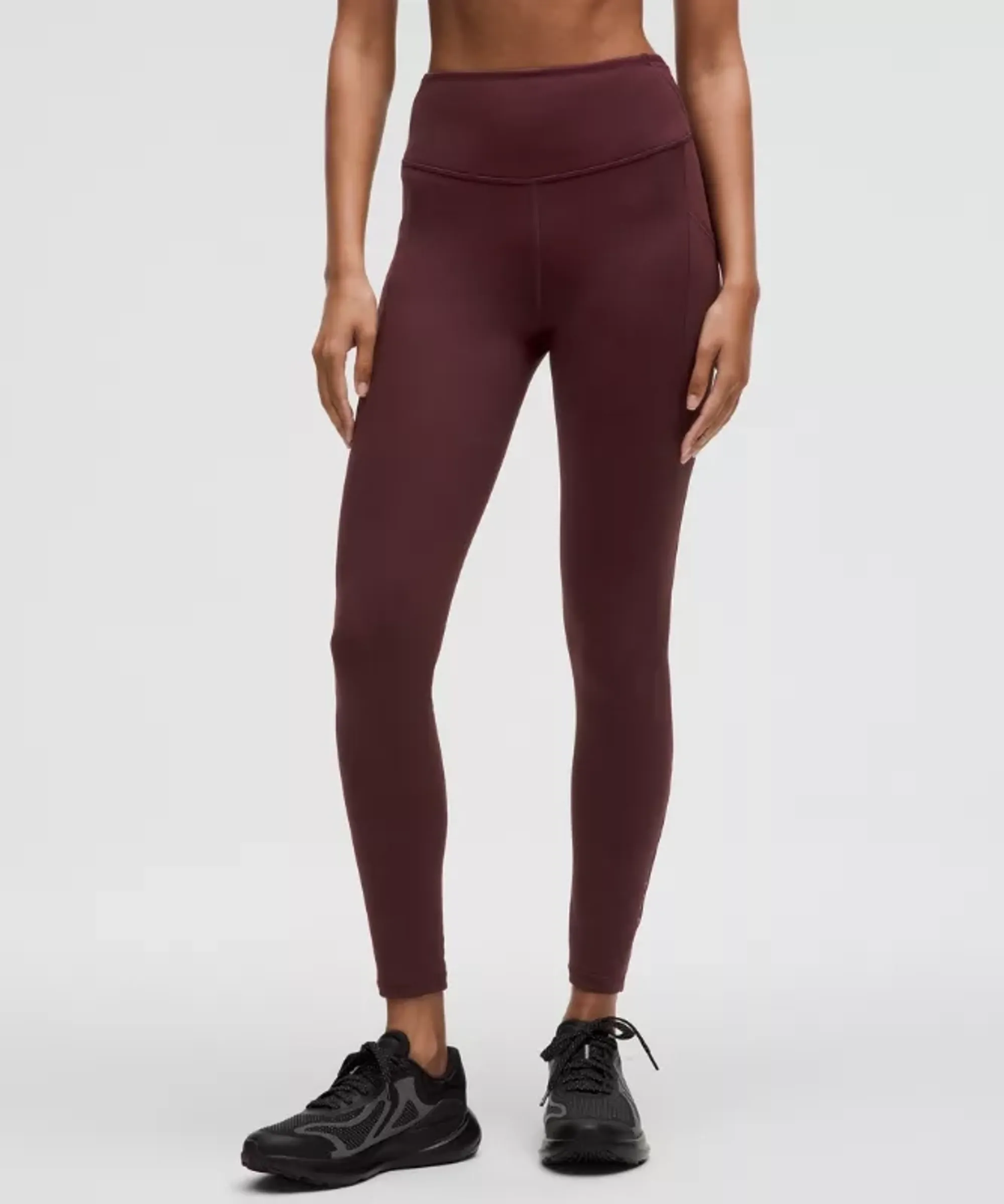 lululemon – Women's Fast and Free High-Rise Thermal Tight Leggings 5 Pocket – 28" – Color Burgundy/Red – Size 2