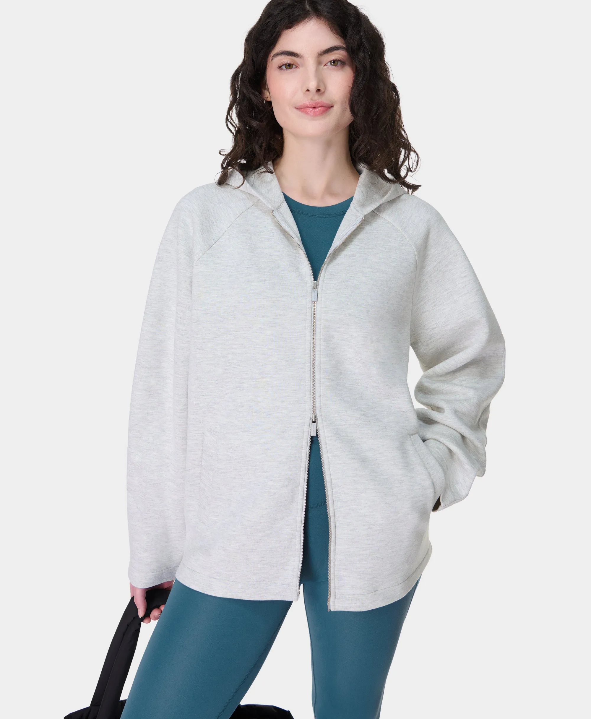 Sweaty Betty Wind Down Zip Up Hoodie, Grey, Women's L