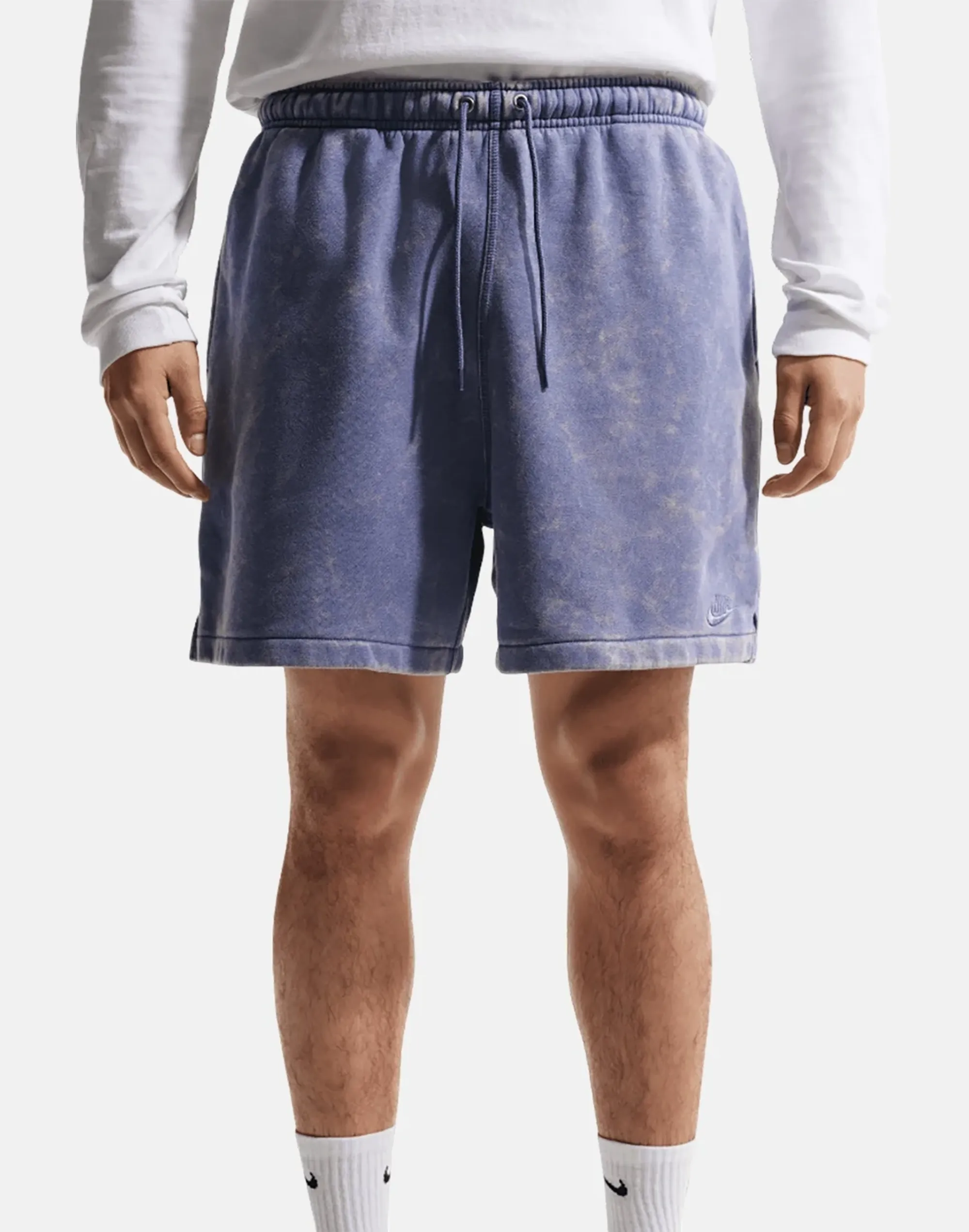 Men's Nike Club Flow Washed Shorts in Blue 