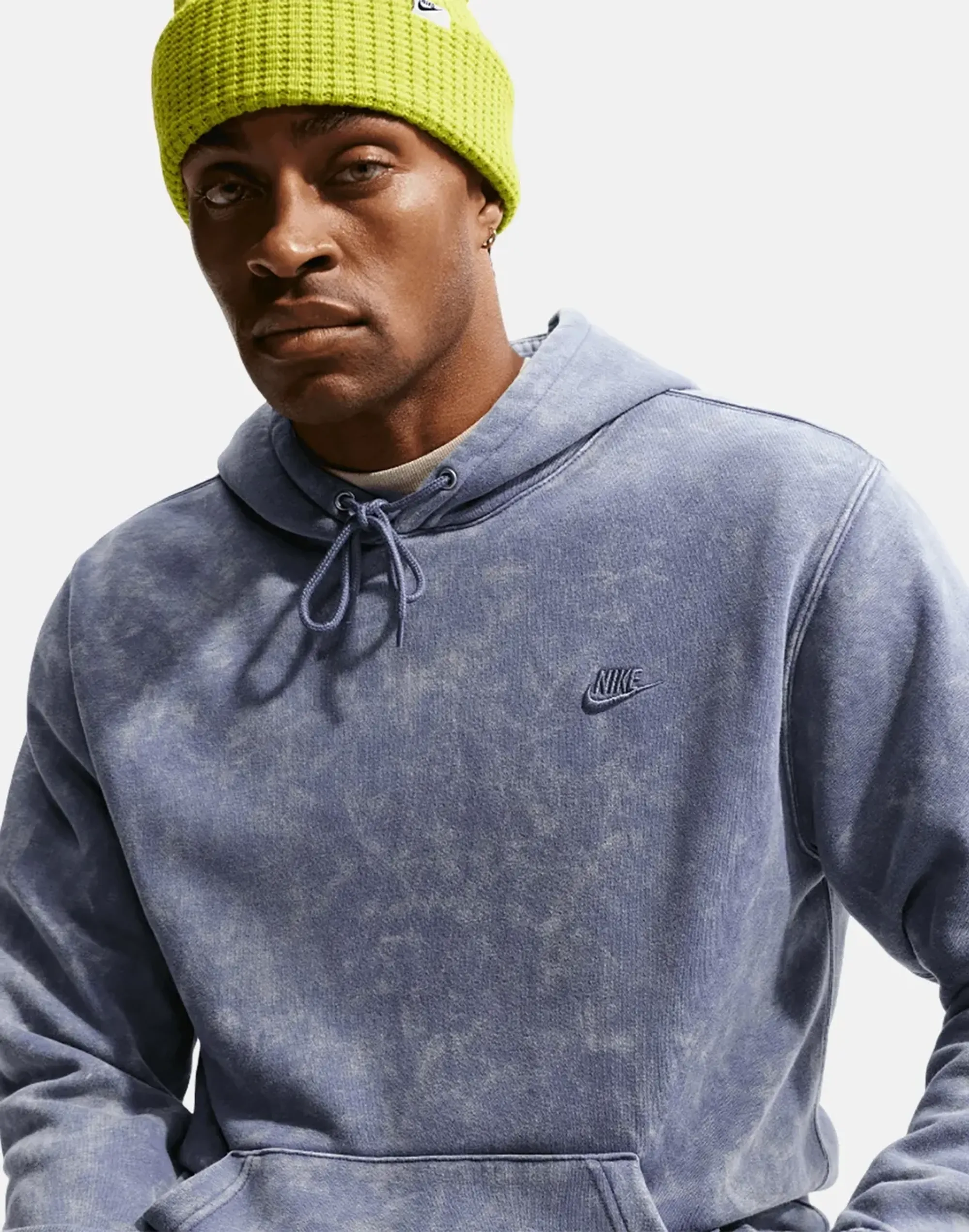 Nike Washed Hoodie - Blue - Mens