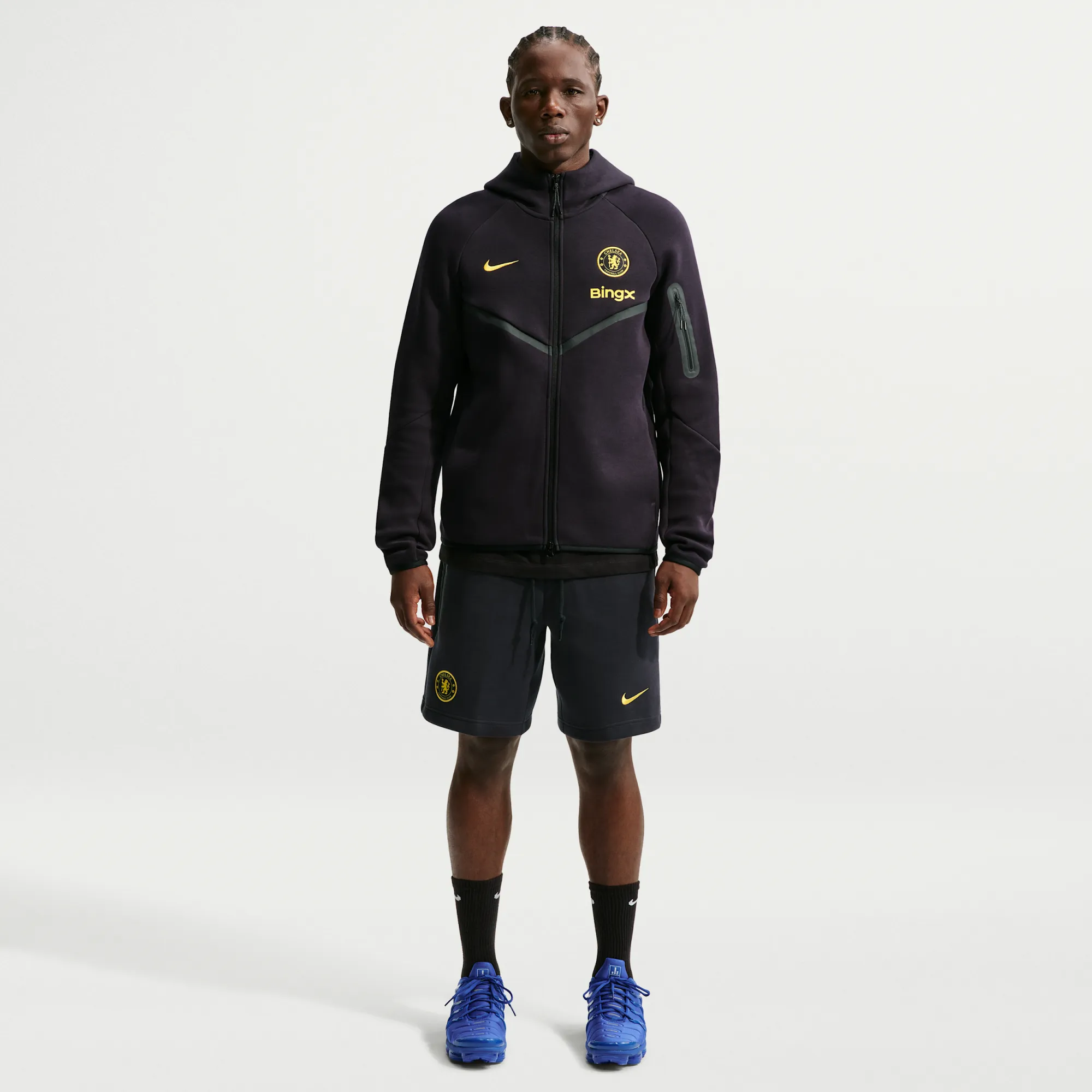 Chelsea FC Tech Fleece Men's Nike Football Shorts - Blue - Fleece