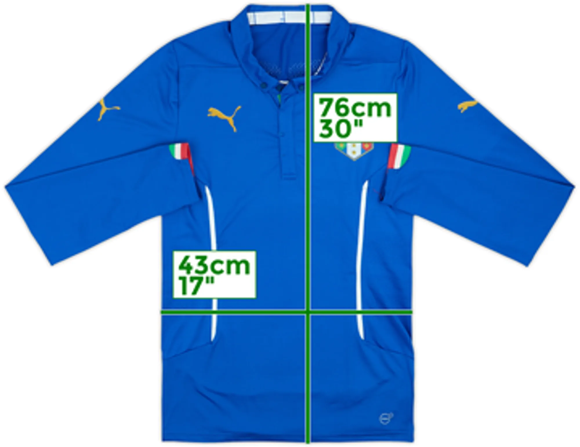 2014-15 Italy Authentic Home L/S Shirt - 10/10 - (XL)