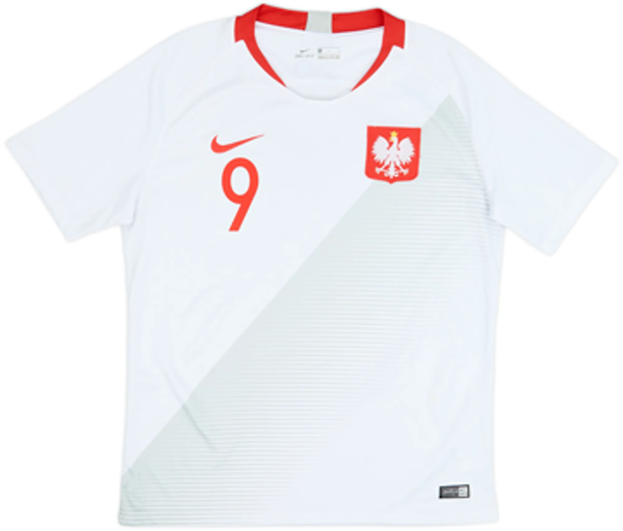 2018-19 Poland Home Shirt Lewandowski #9 - 8/10 - (M)