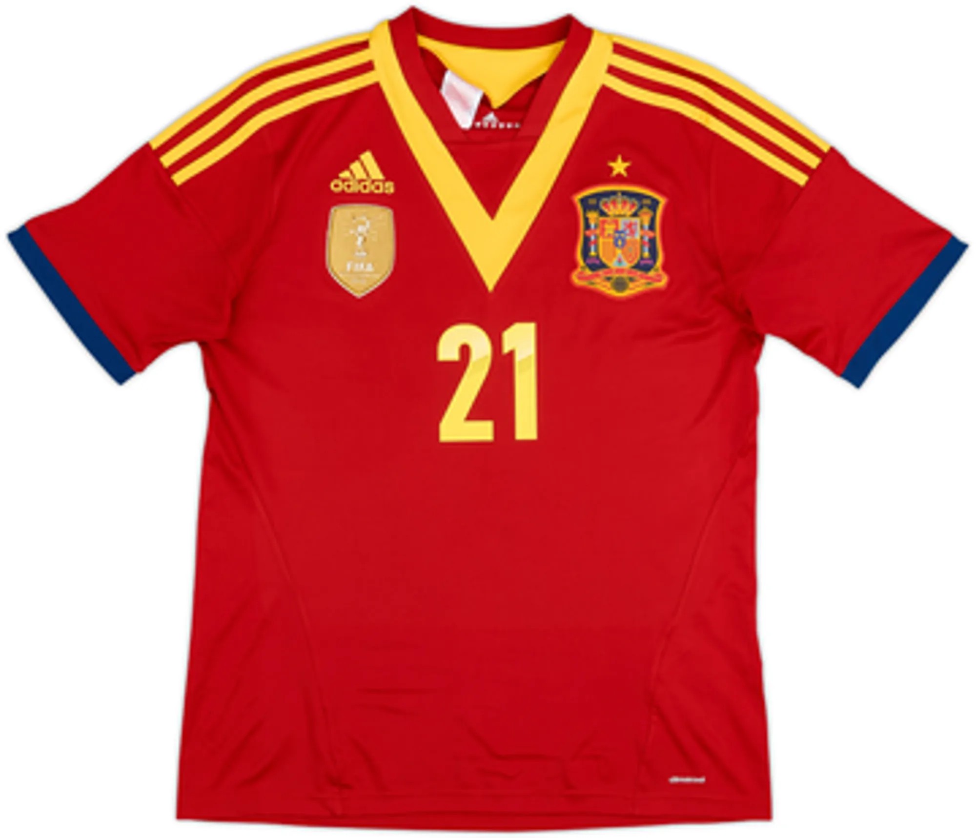2013 Spain Confederation Cup Home Shirt Silva #21 - 10/10 - (XL.Boys)