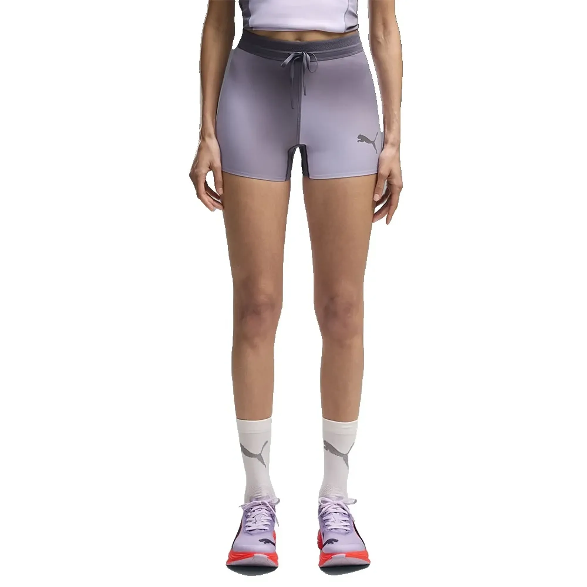 PUMA Lightspeed Printed 3" Running Short Tights Women in Gray | Size Large