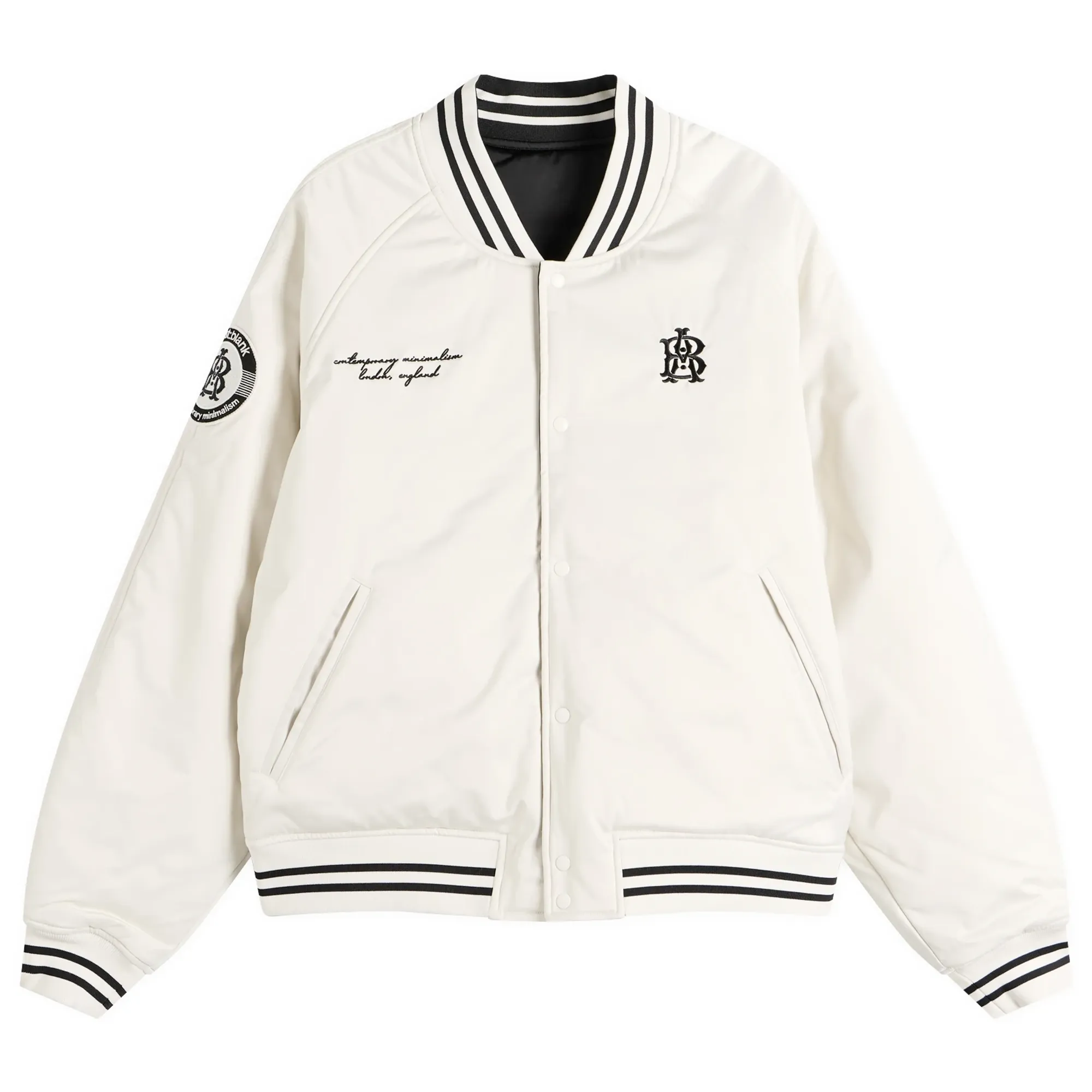 about:blank Men's reversible Satin Jacket Black/Ecru