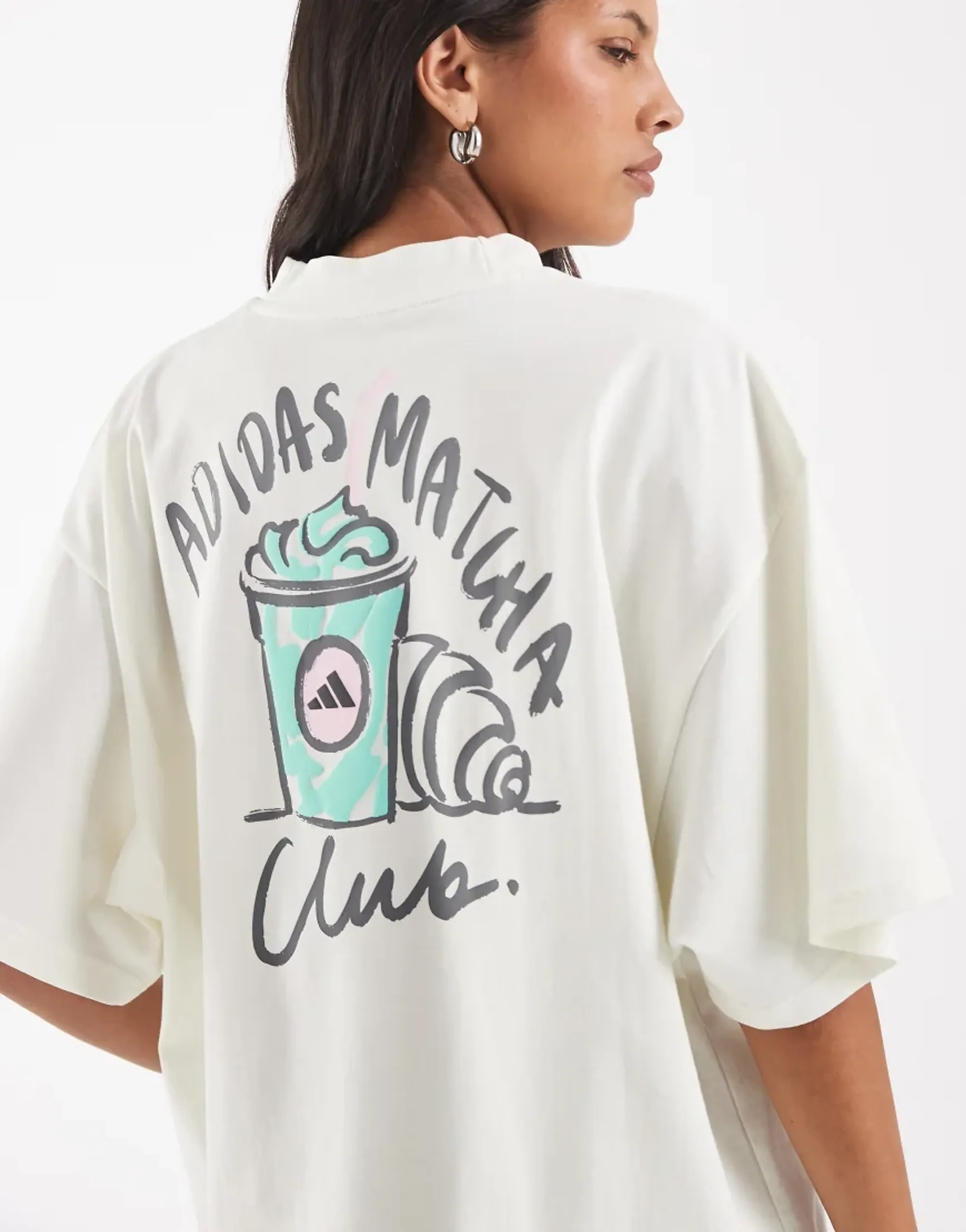Adidas Sportswear Matcha Latte T-Shirt In Off White