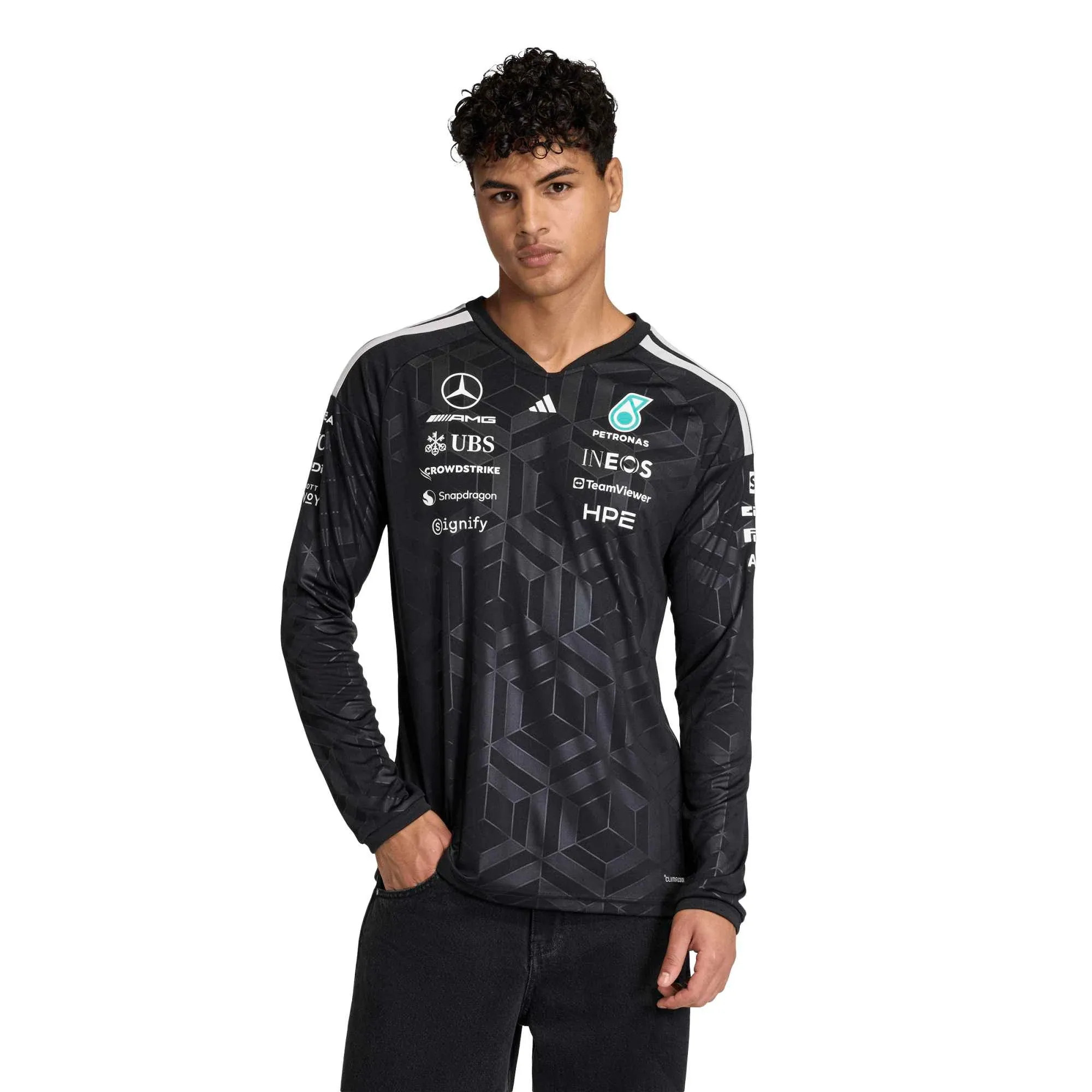 Mercedes AMG Petronas Driver Long Sleeve Jersey T-Shirt - Black