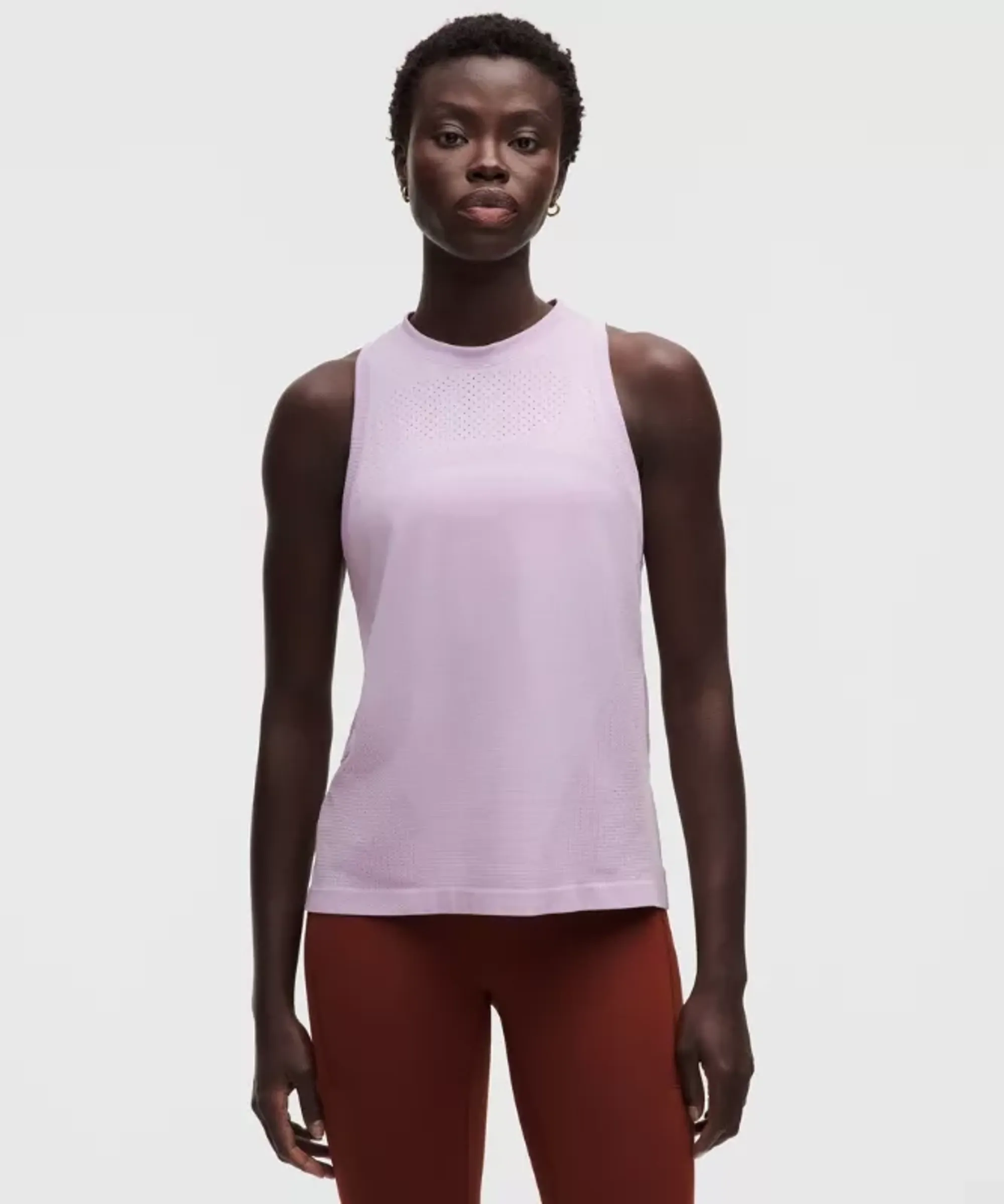 lululemon – Women's Swiftly Relaxed Tank Top Hip Length Logo – Color Purple – Size 10