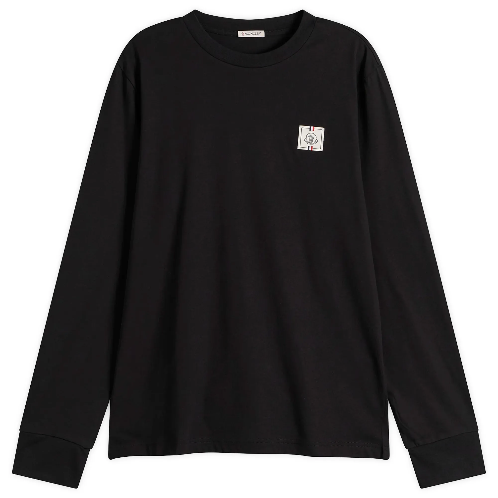 Moncler Men's Long Sleeve Cotton T-Shirt Black