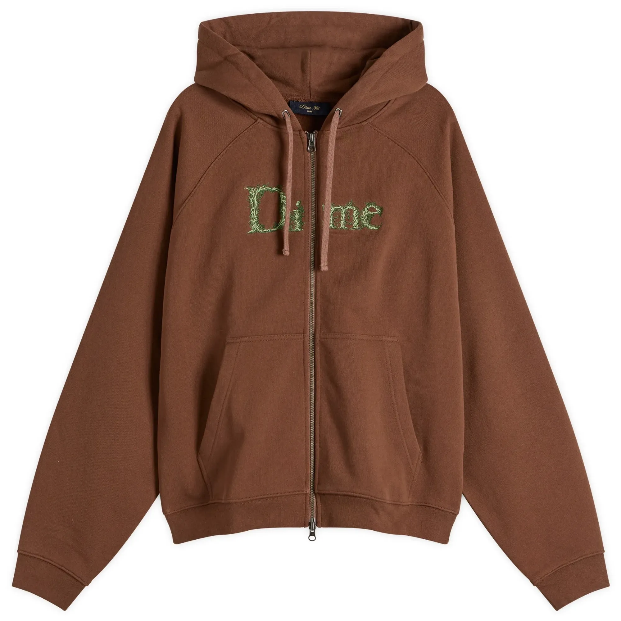 Dime Men's Classic Veins Zip Hoodie Brown