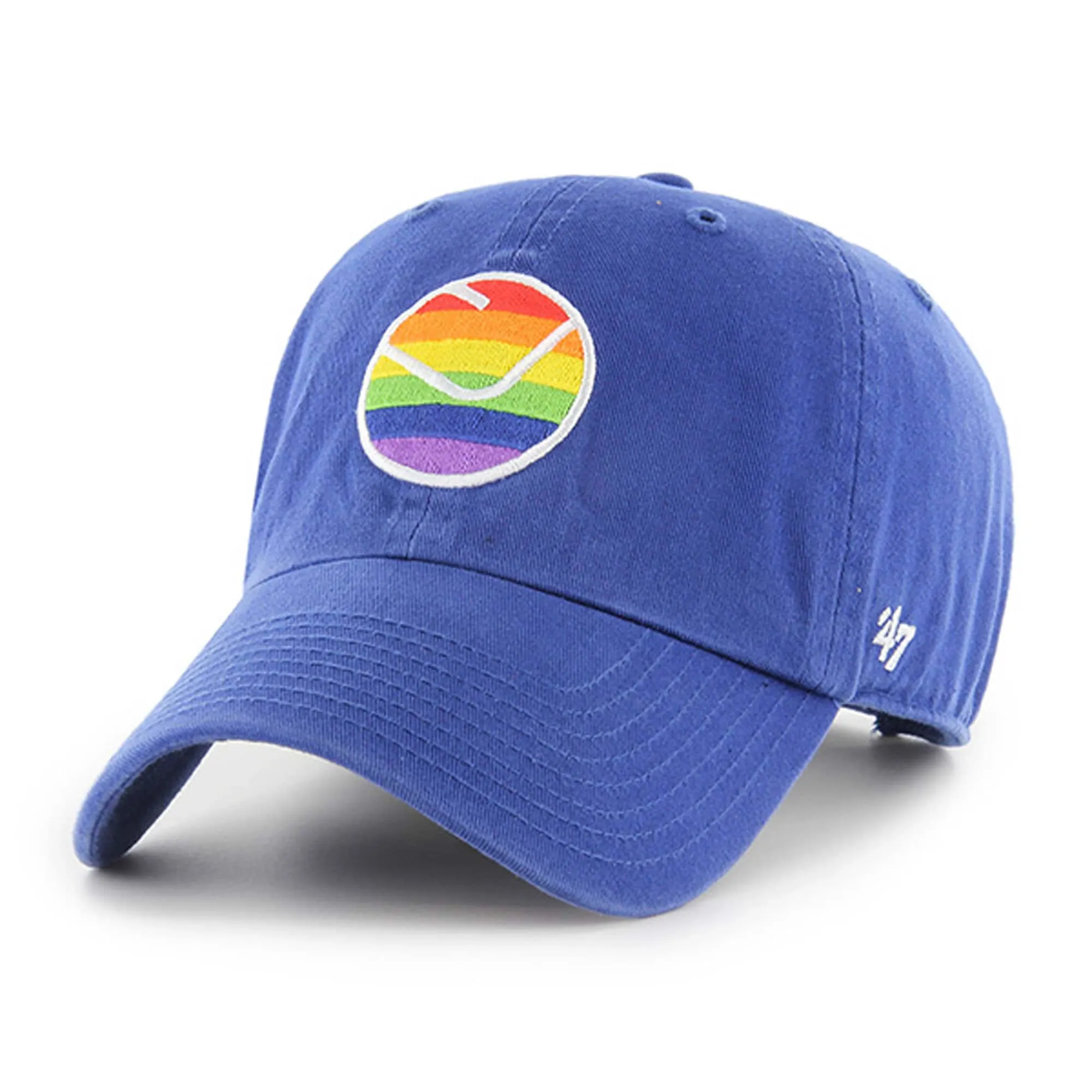Leeds United 47 Brand Clean Up Smiley Pride Cap - Royal - Adult