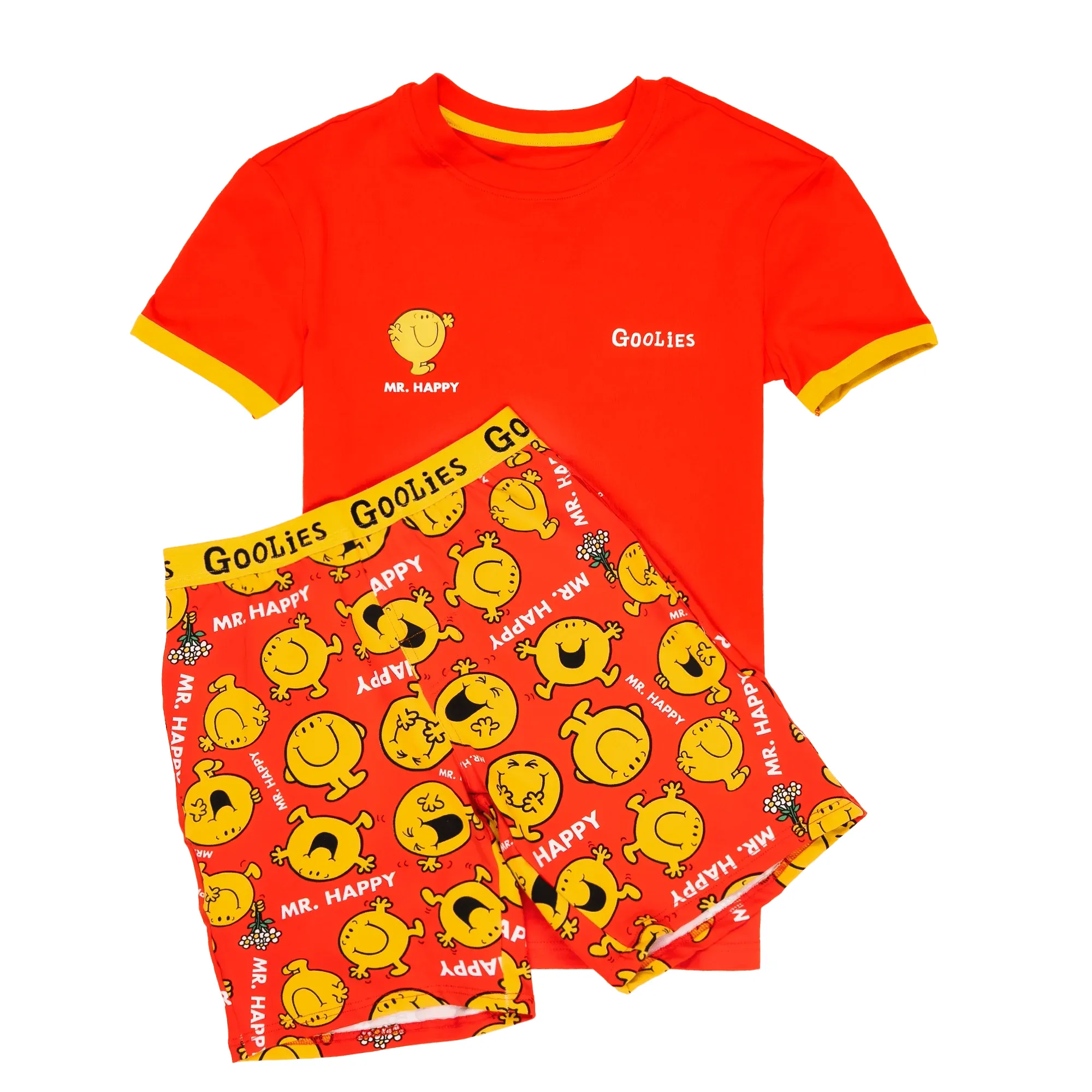 Mr Happy - Kids Short Pyjamas Set (T-Shirt & Shorts)