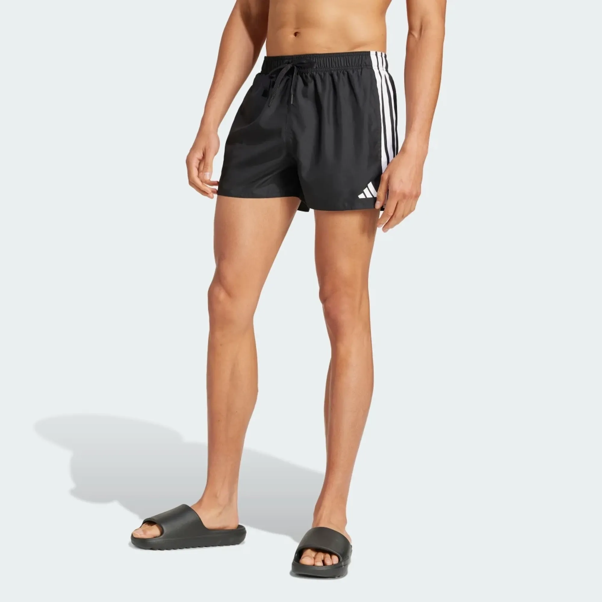 Adidas Swimming 3 Inch Swim Shorts With 3 Stripe In Black