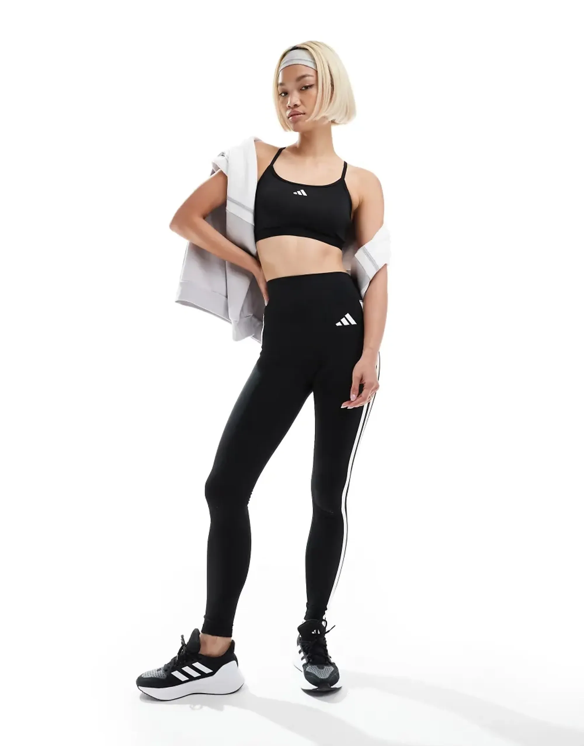 Adidas Training Low Support Bra In Black