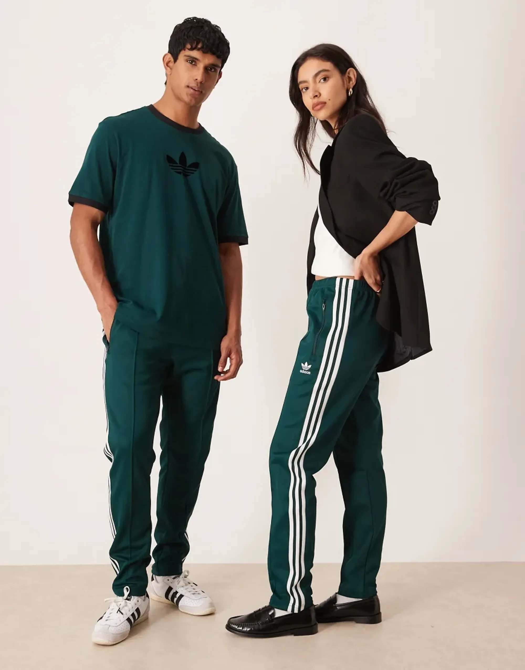 Adidas Originals Classic Track Pants In Dark Green