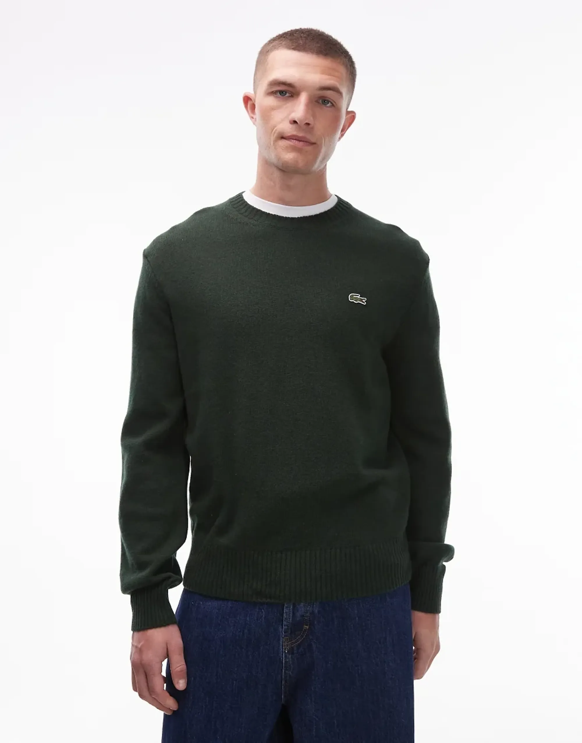 Lacoste Crew Neck Jumper In Green