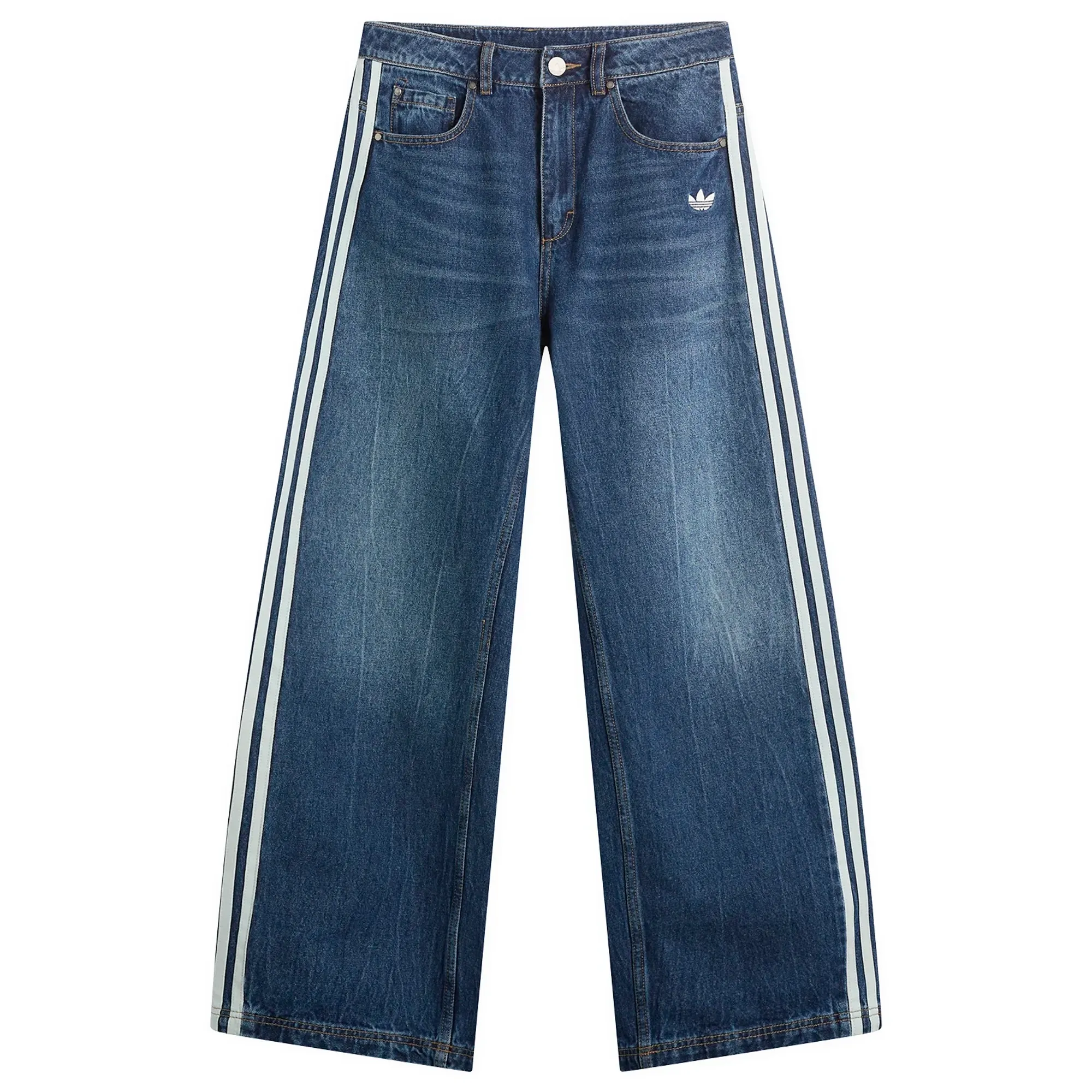 Adidas Originals Dad Jeans In Indigo Wash-Navy