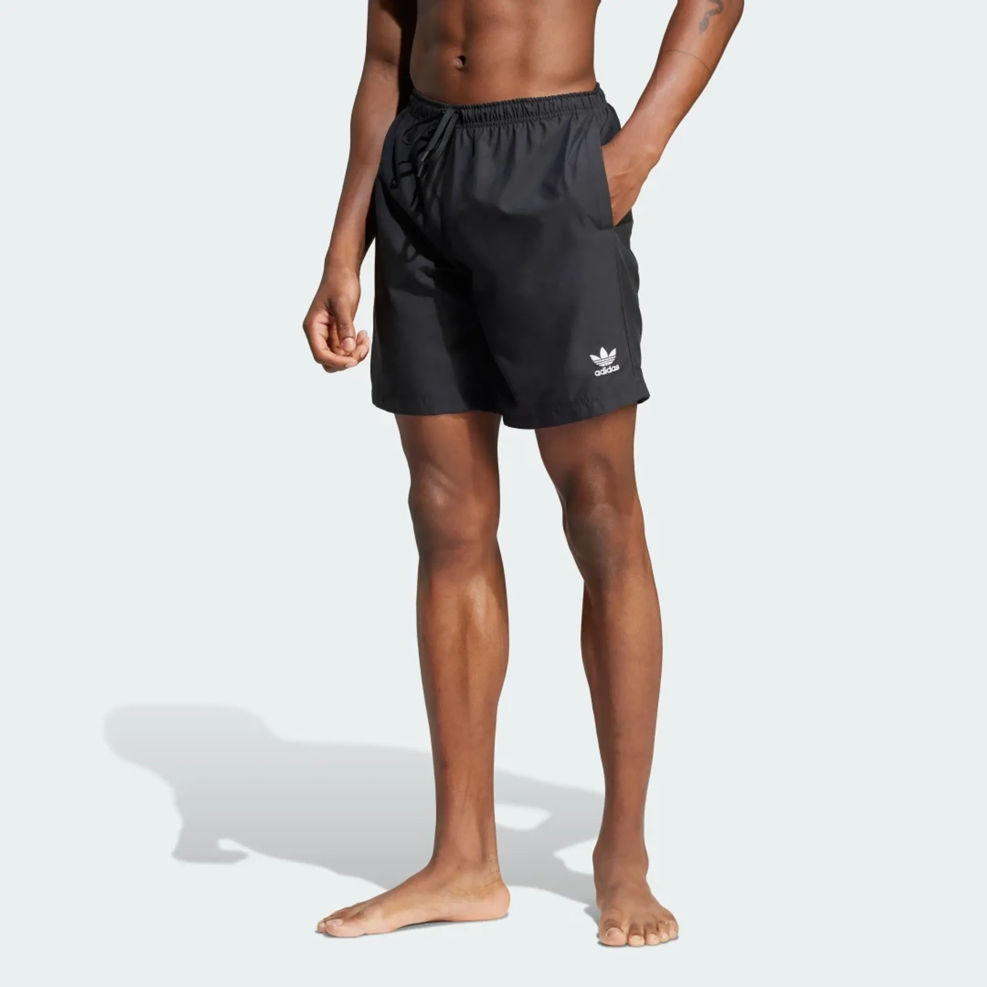 Adidas Originals Adicolor 8-Inch Swim Shorts In Black