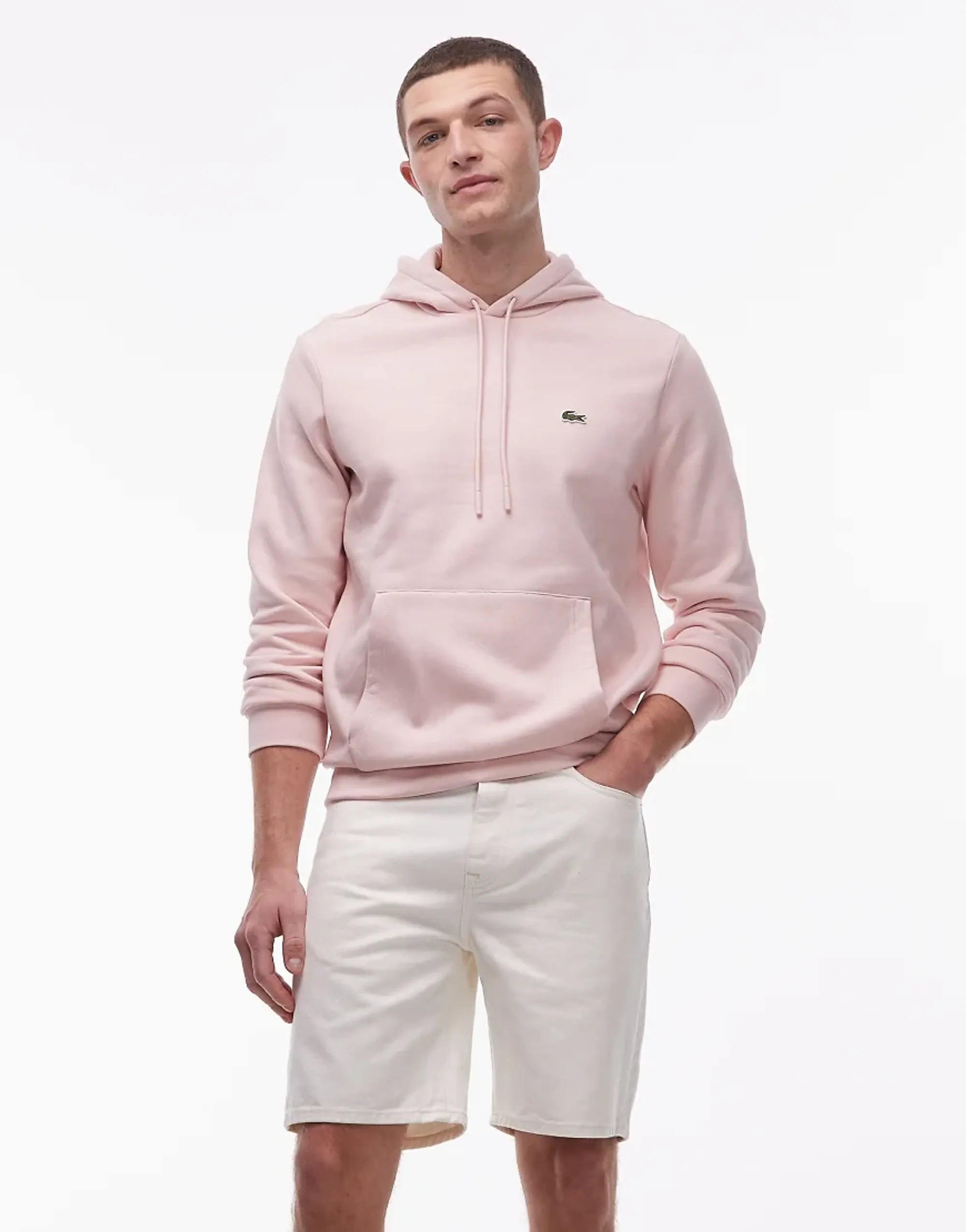 Lacoste Denim Bermuda Shorts In Ecru-Neutral