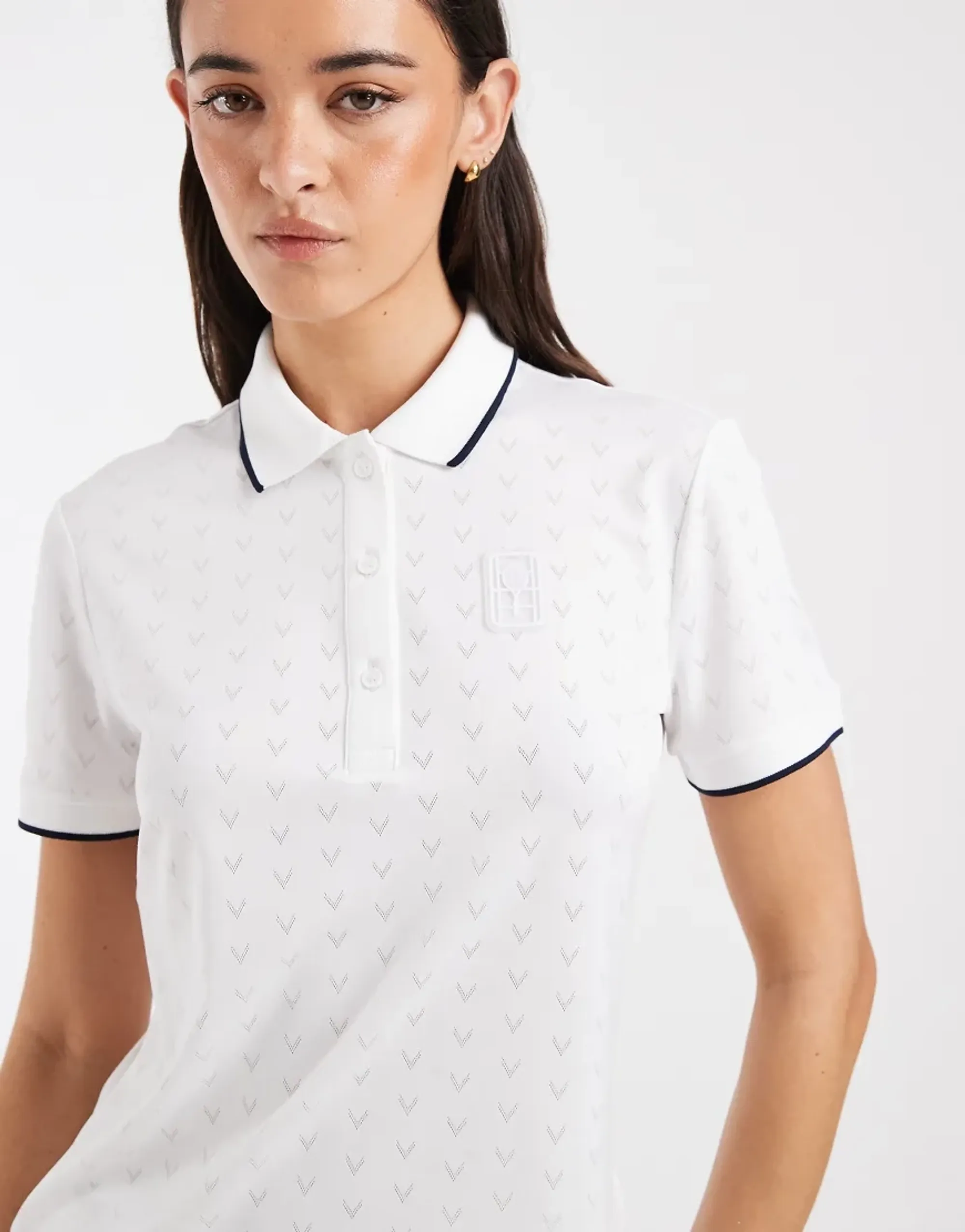 Lacoste Tennis Performance Technical Short Sleeve Slim Logo Polo Shirt In White