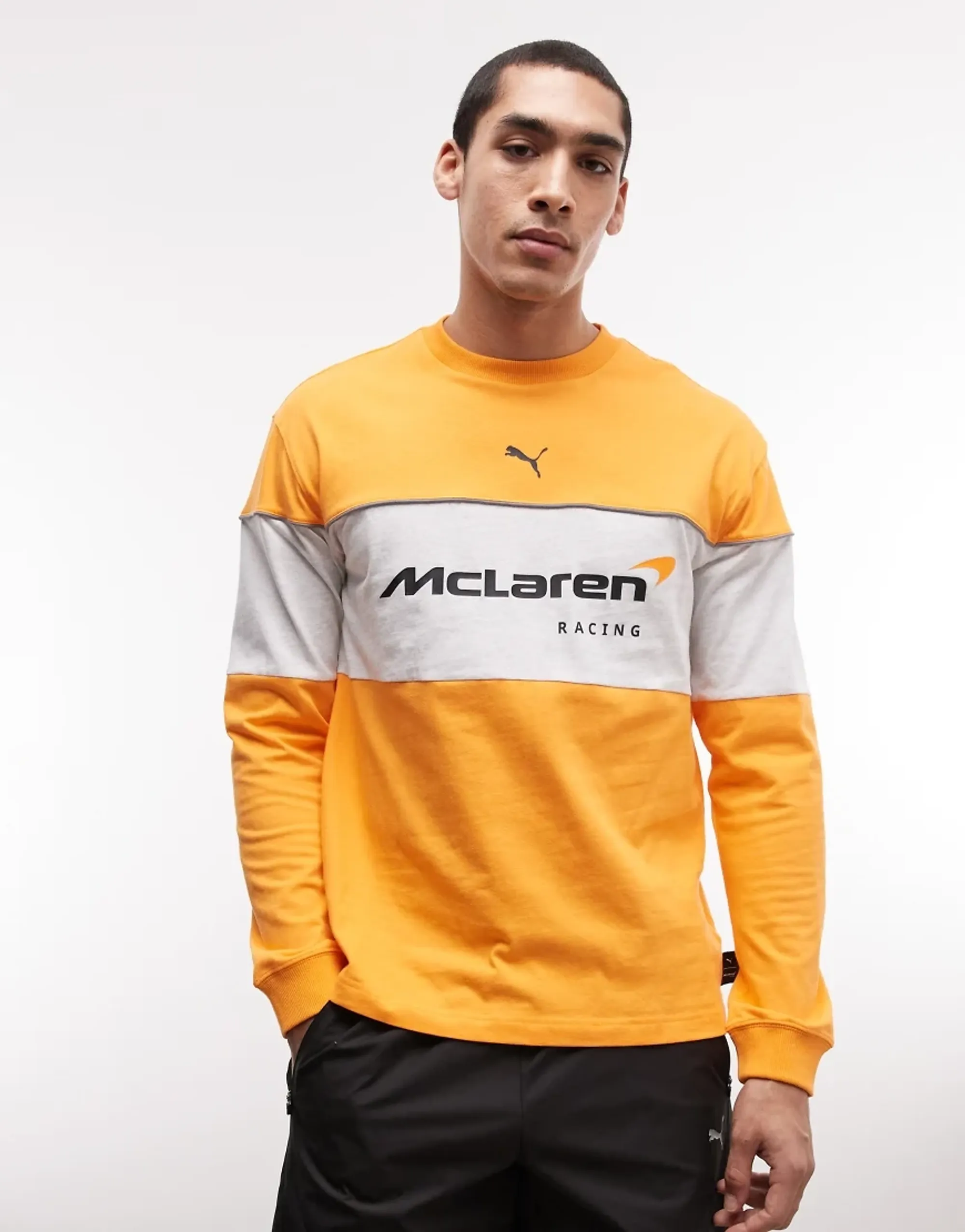 Puma McLAREN RACING Lifestyle Relaxed Sweatshirt Men in Orange | Size Large