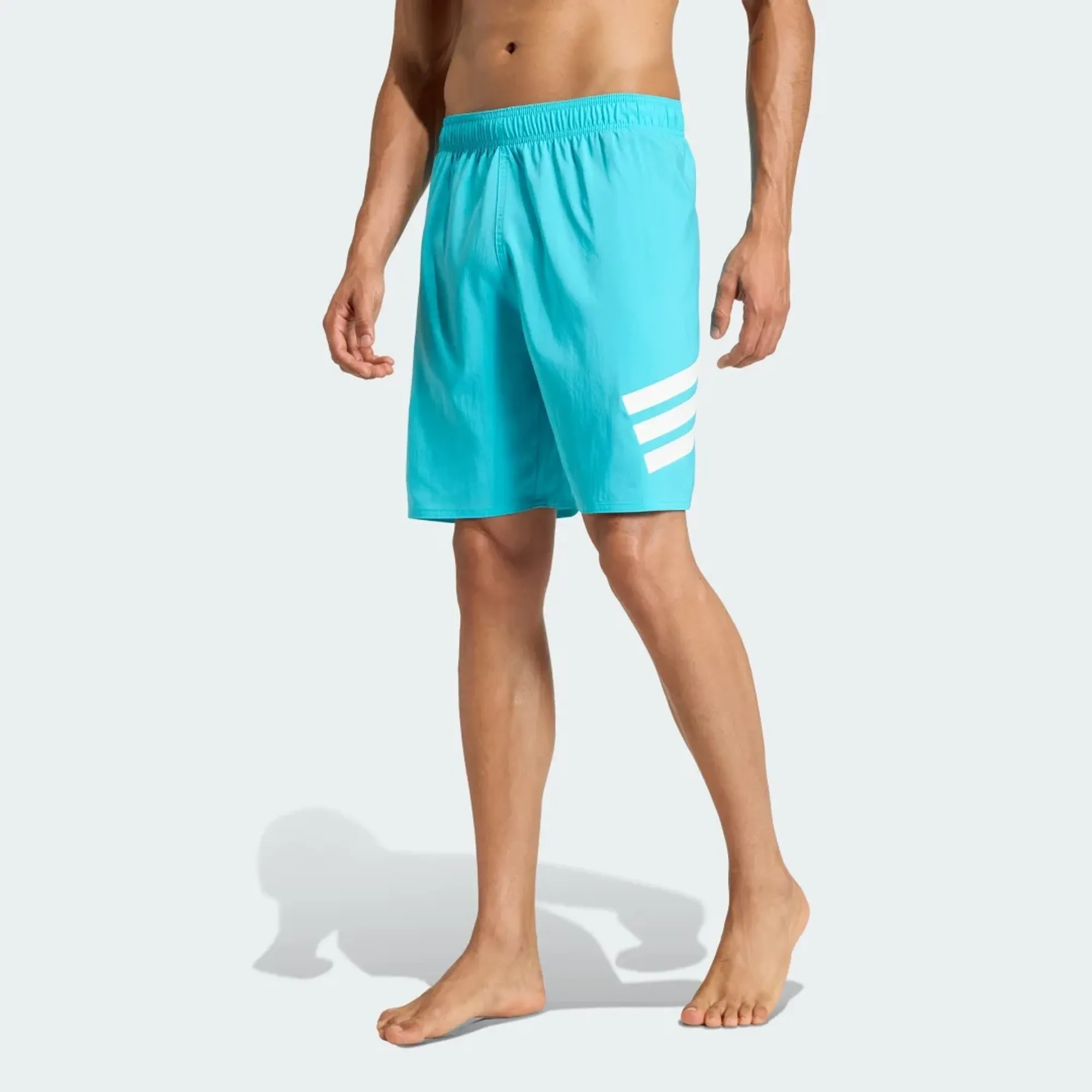 Adidas Performance 3-Stripes Swim Shorts 8-Inch In Lucid Cyan / White-Blue