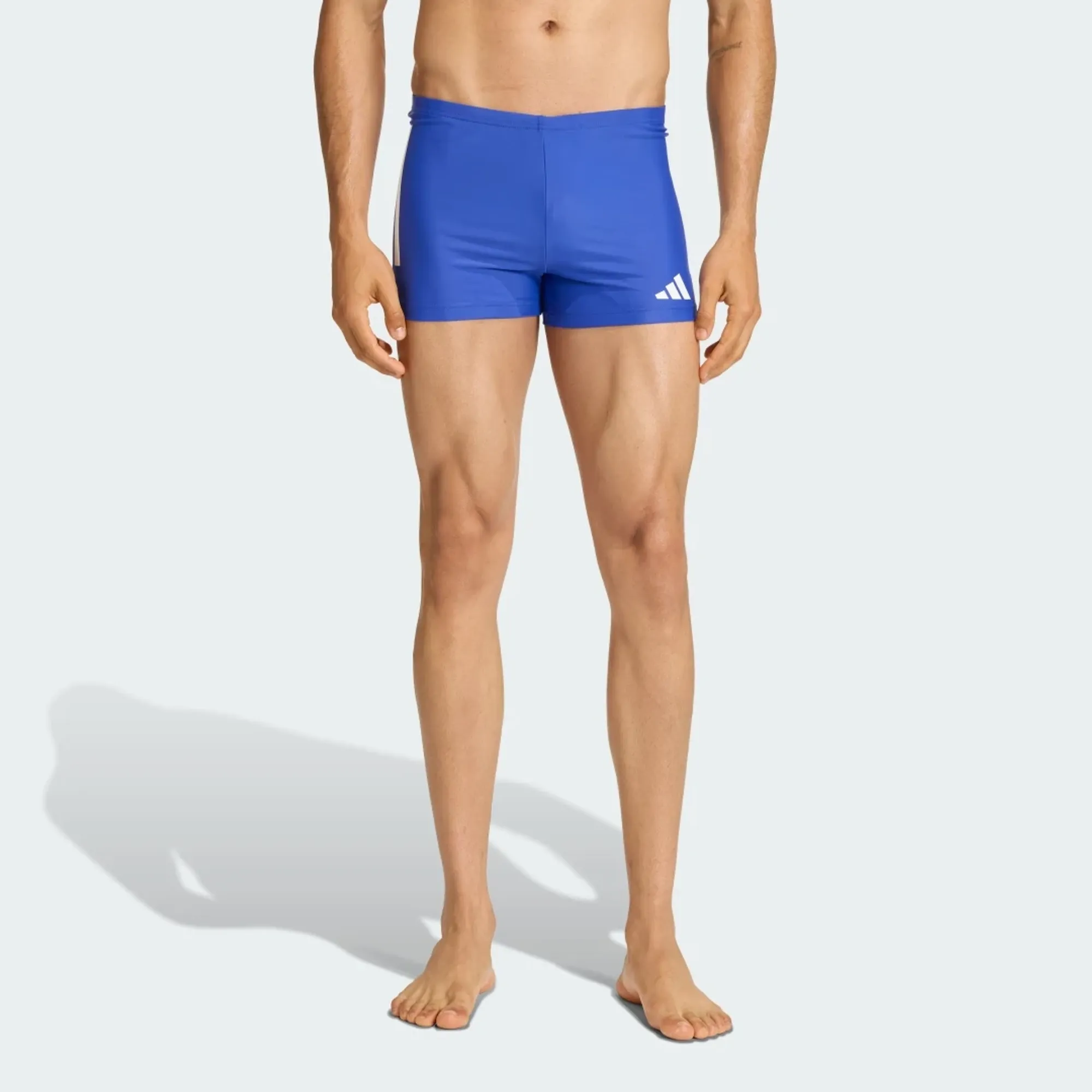 Adidas Performance 3-Stripes Swim Boxers 2-Inch In Semi Lucid Blue / White