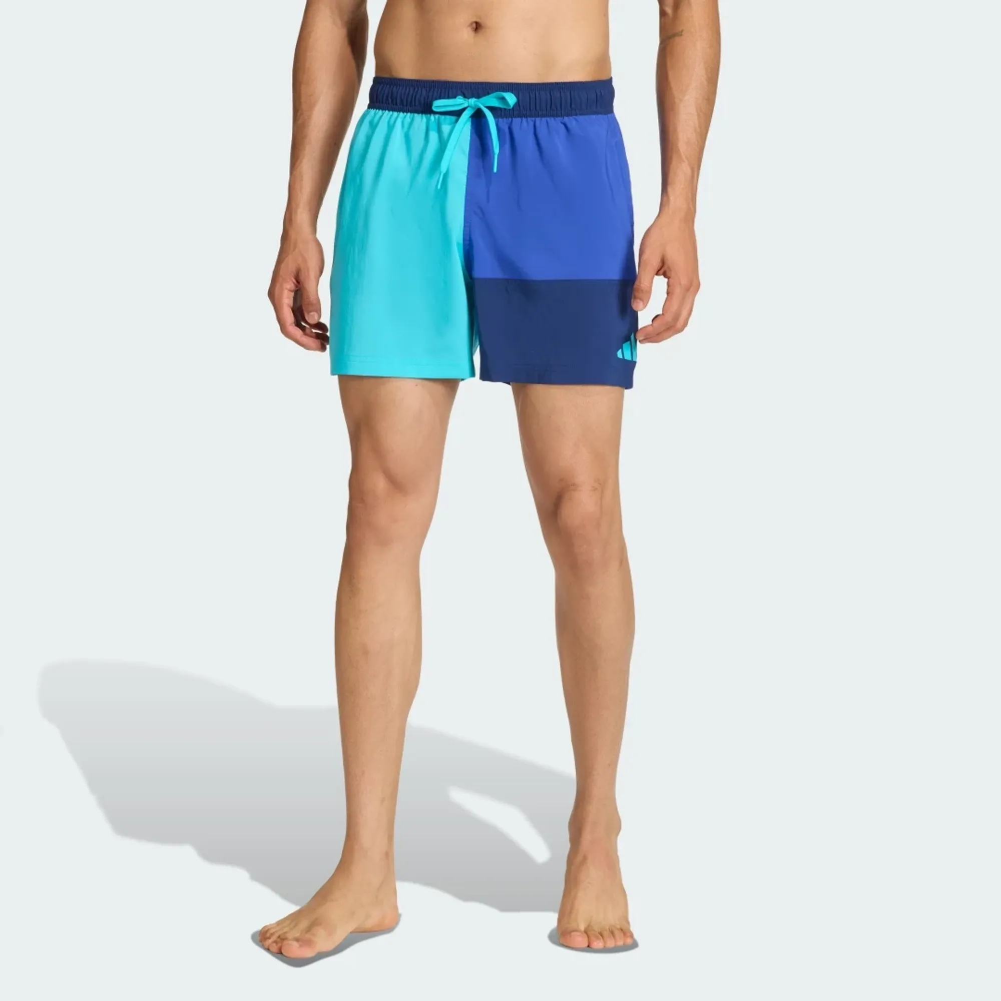 Adidas Performance Colorblock Swim Shorts 5Inch In Lucid Cyan / Semi Lucid Blue
