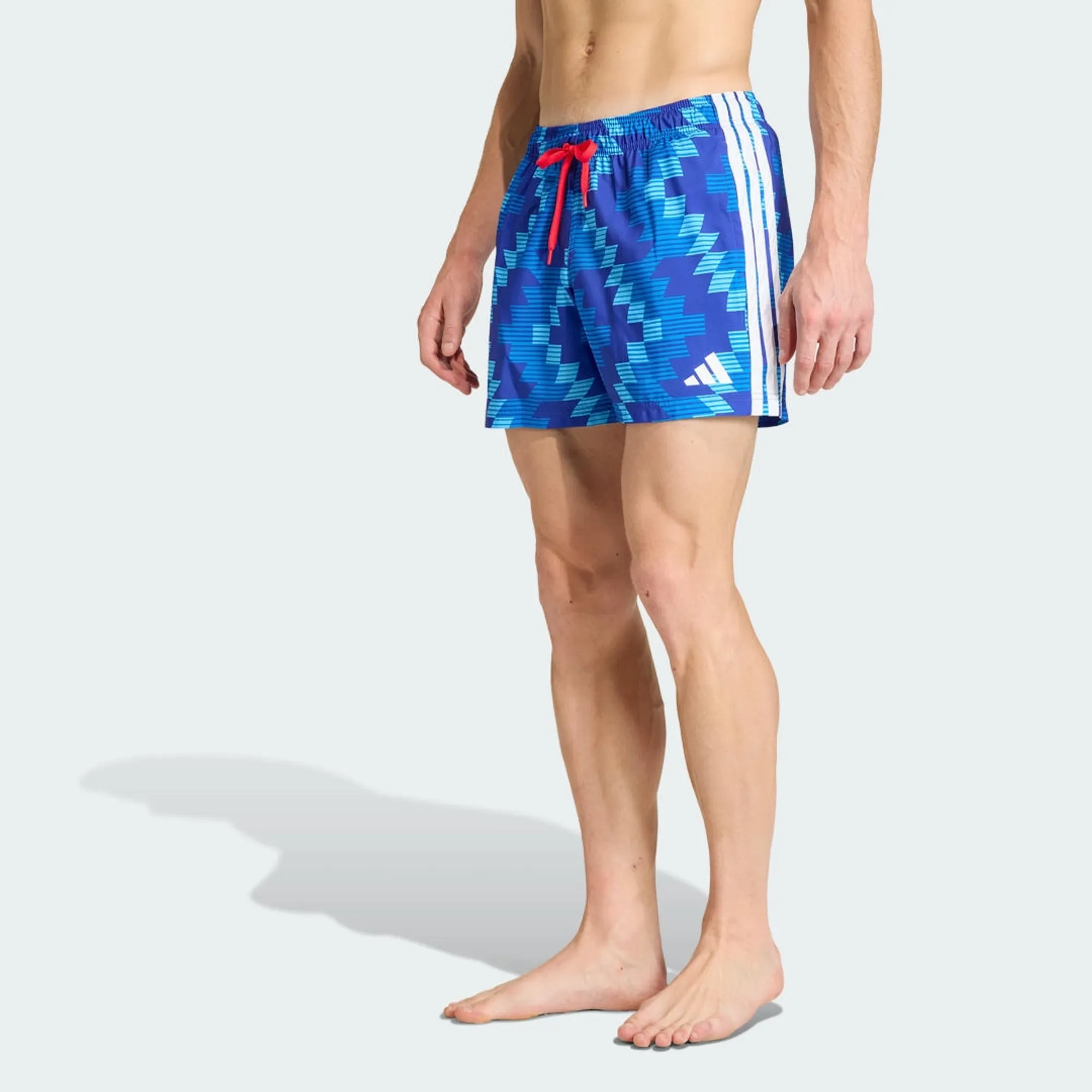 Adidas Performance Football-Inspired Graphic Swim Shorts 5 Inch In Semi Blue Burst / White