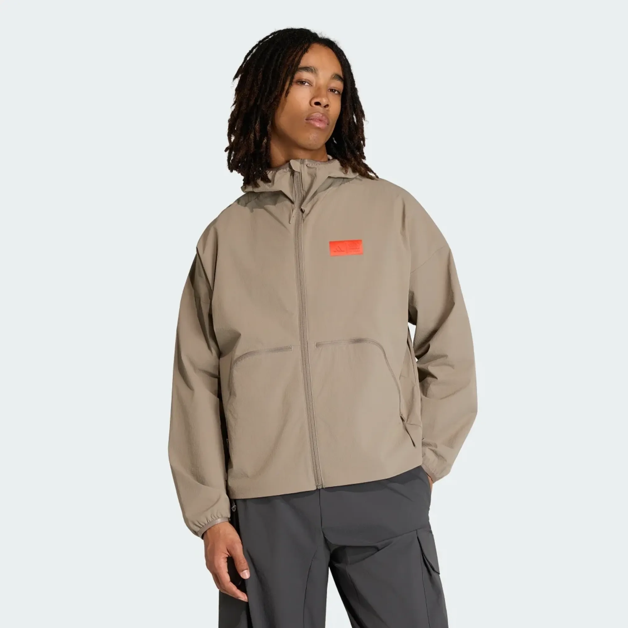 Adidas Performance Audi Formula One Team Elevated Woven Jacket In Simple Brown / Hi-Res Red