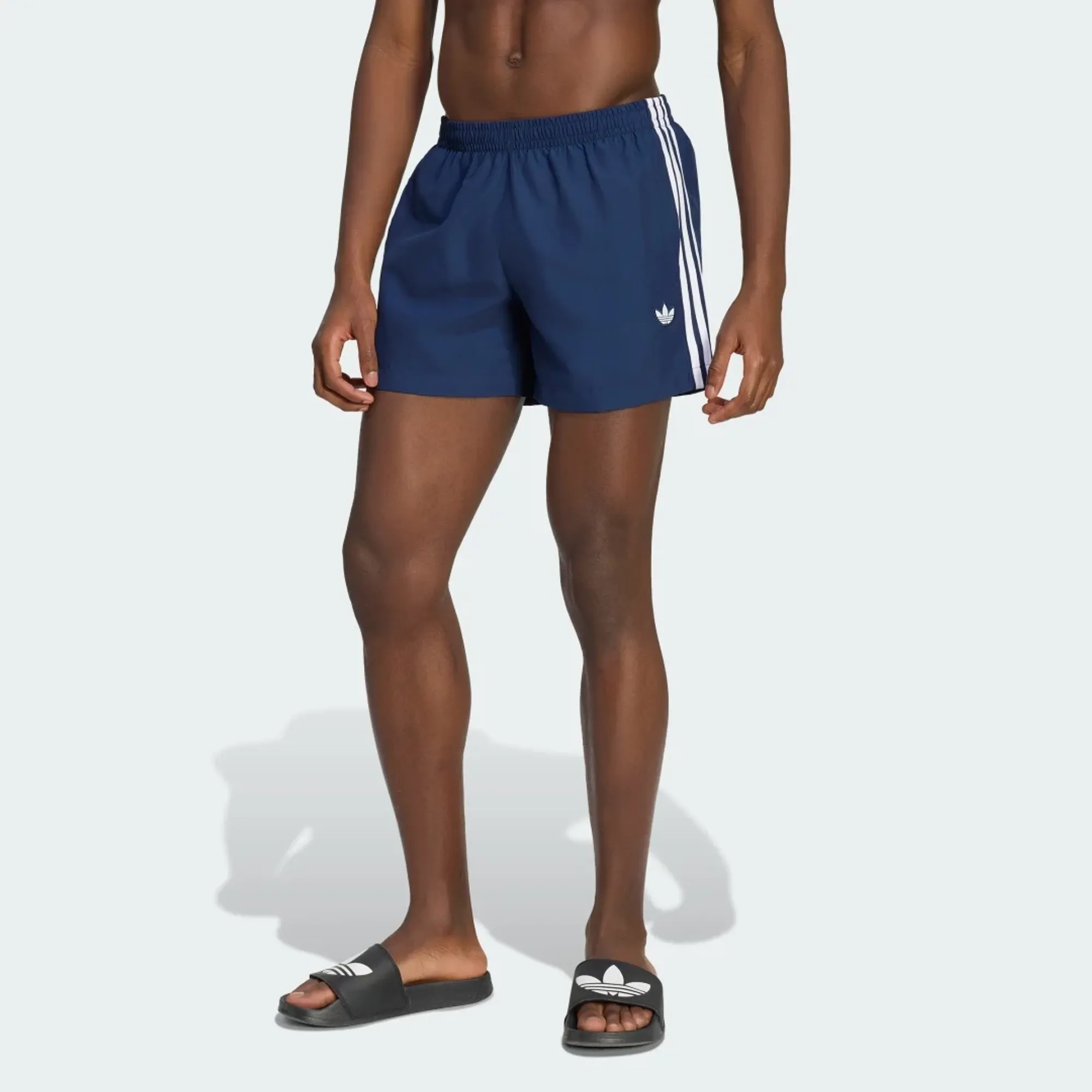 Adidas Originals 3 Stripes Swimshorts In Night Indigo-Blue