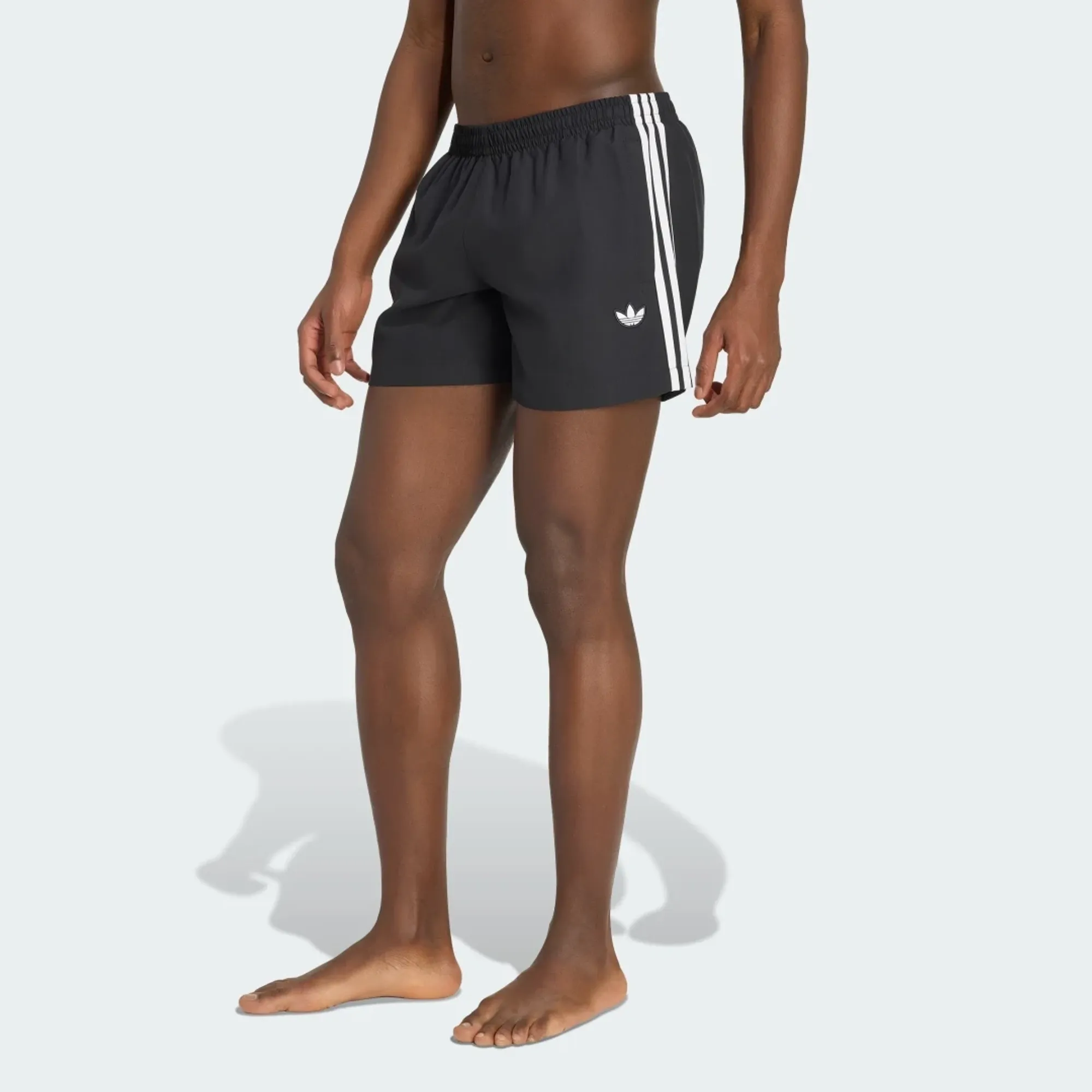 Adidas Originals 3 Stripes Swimshorts In Black