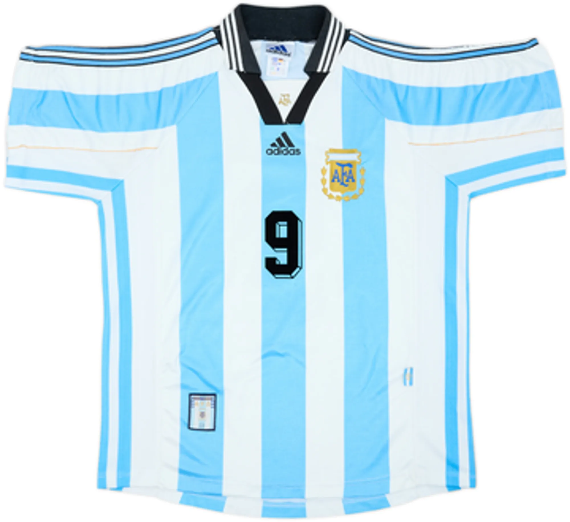 1998-99 Argentina Home Shirt Batistuta #9 - 6/10 - (M)