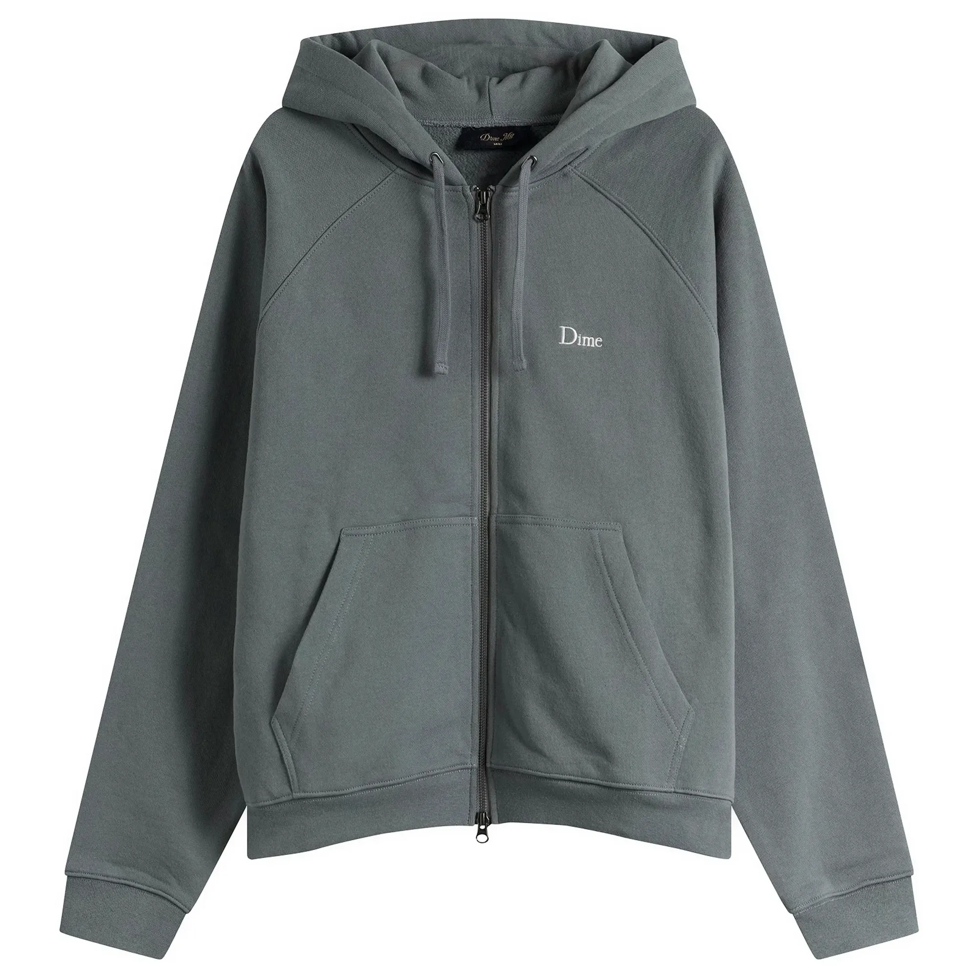 Dime Men's Classic Small Logo Zip Hoodie Granite