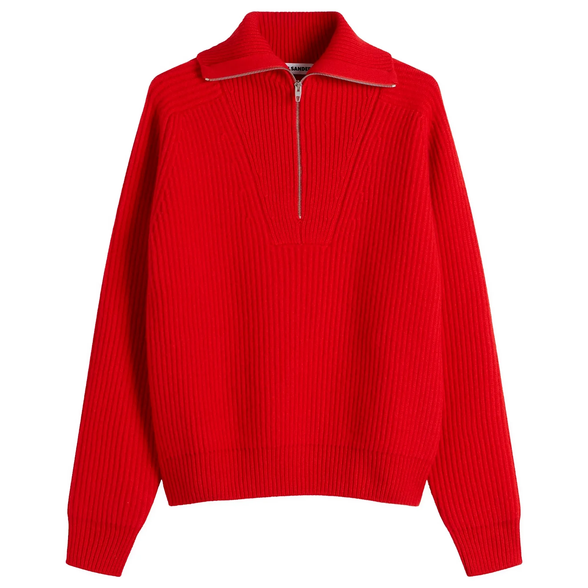 Jil Sander Men's Wool Fisherman High Neck Jumper Poppy
