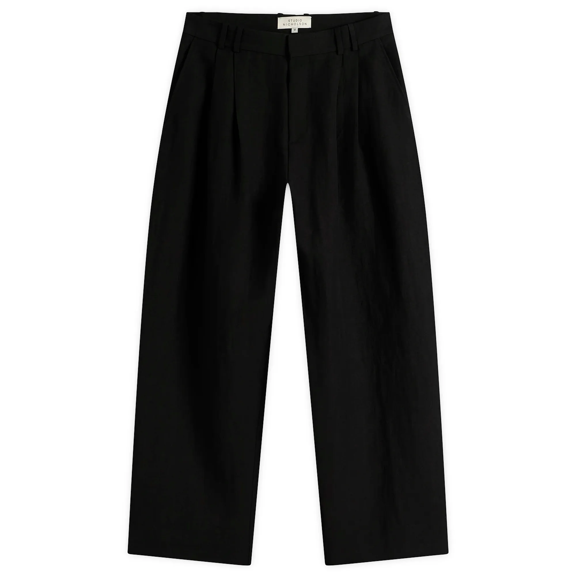 Studio Nicholson Men's Line Double Pleat Pant Black